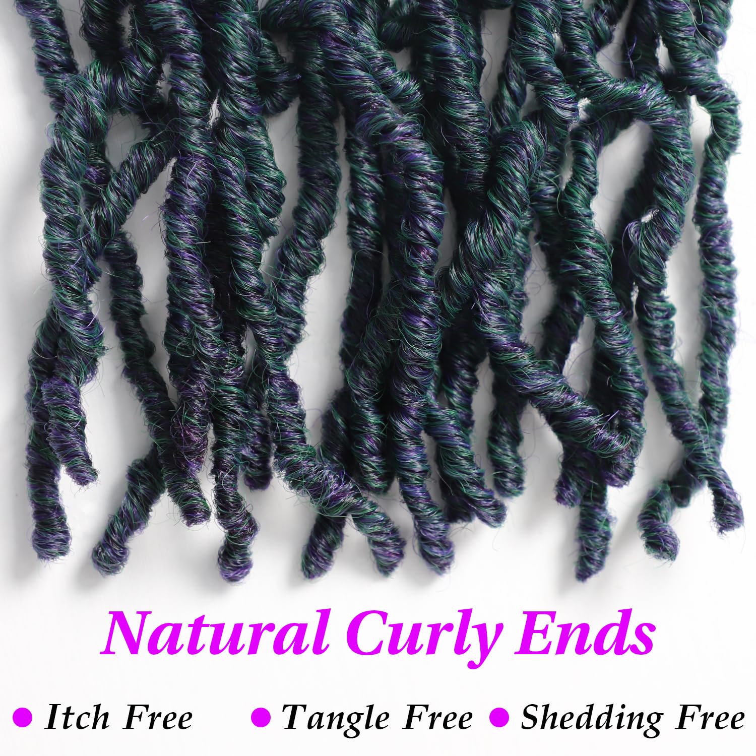 18 Inch Faux Locs Crochet Hair 6 Packs Soft Locs Crochet Hair M1B/Green Crochet Hair For Black Women Synthetic Crochet Braids Ha
