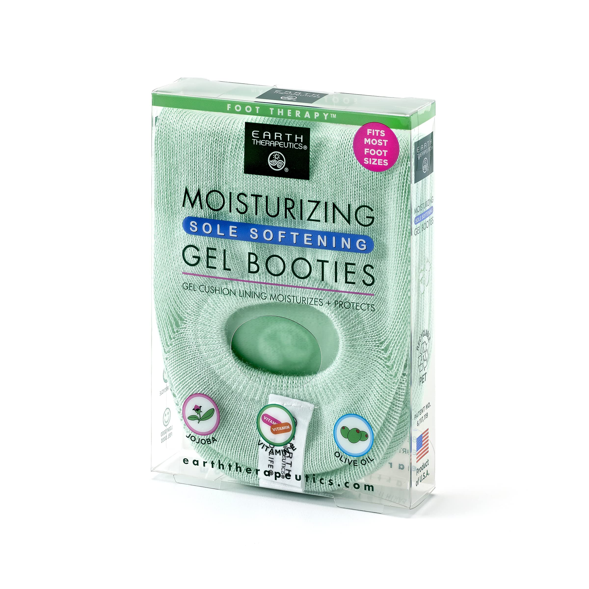 Earth Therapeutics Moisturizing Gel Booties