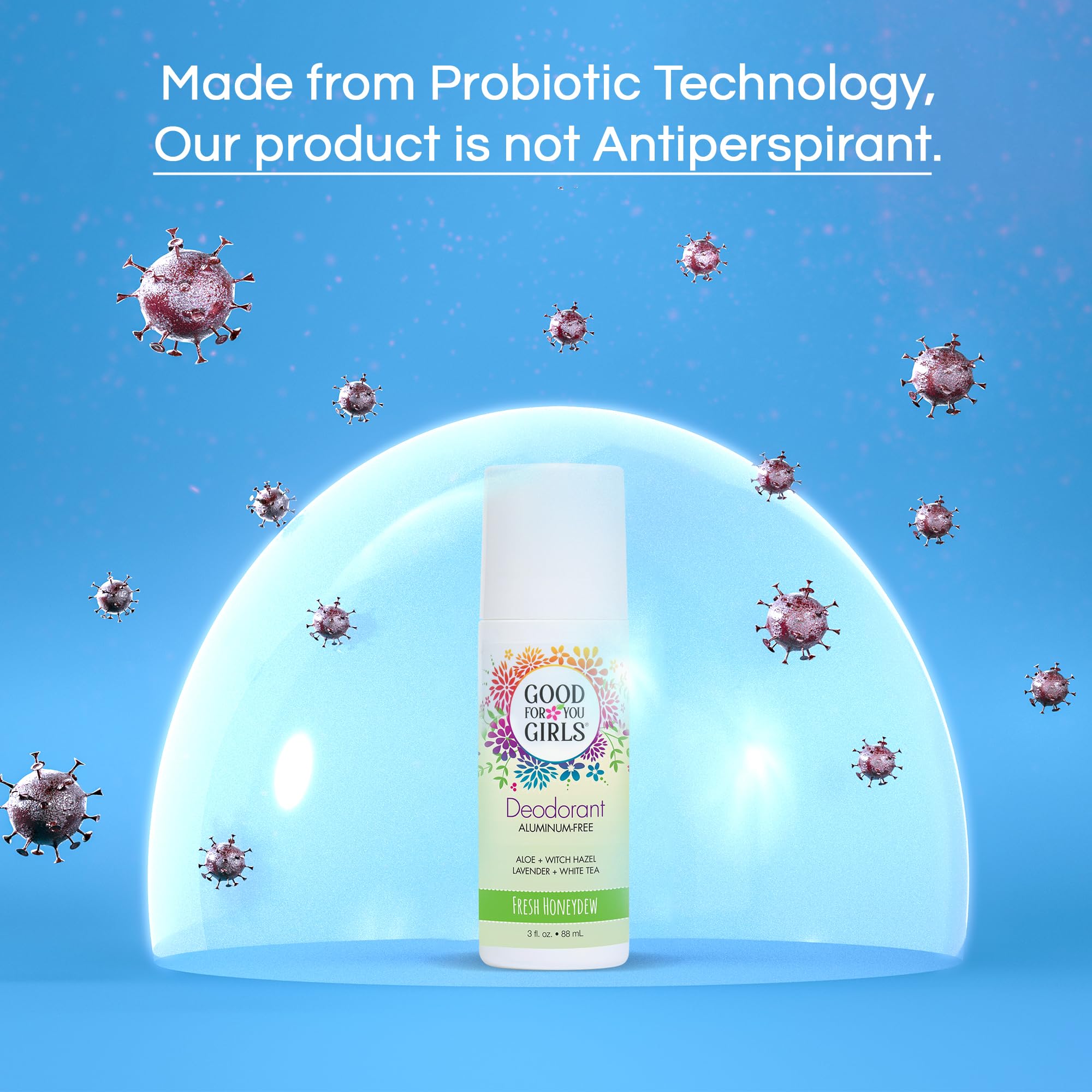 Good for You Girls Aluminum-Free, Natural & Vegan Deodorant for Kids, Preteens, Teens, Safe & Effective Odor Protection, Clear R