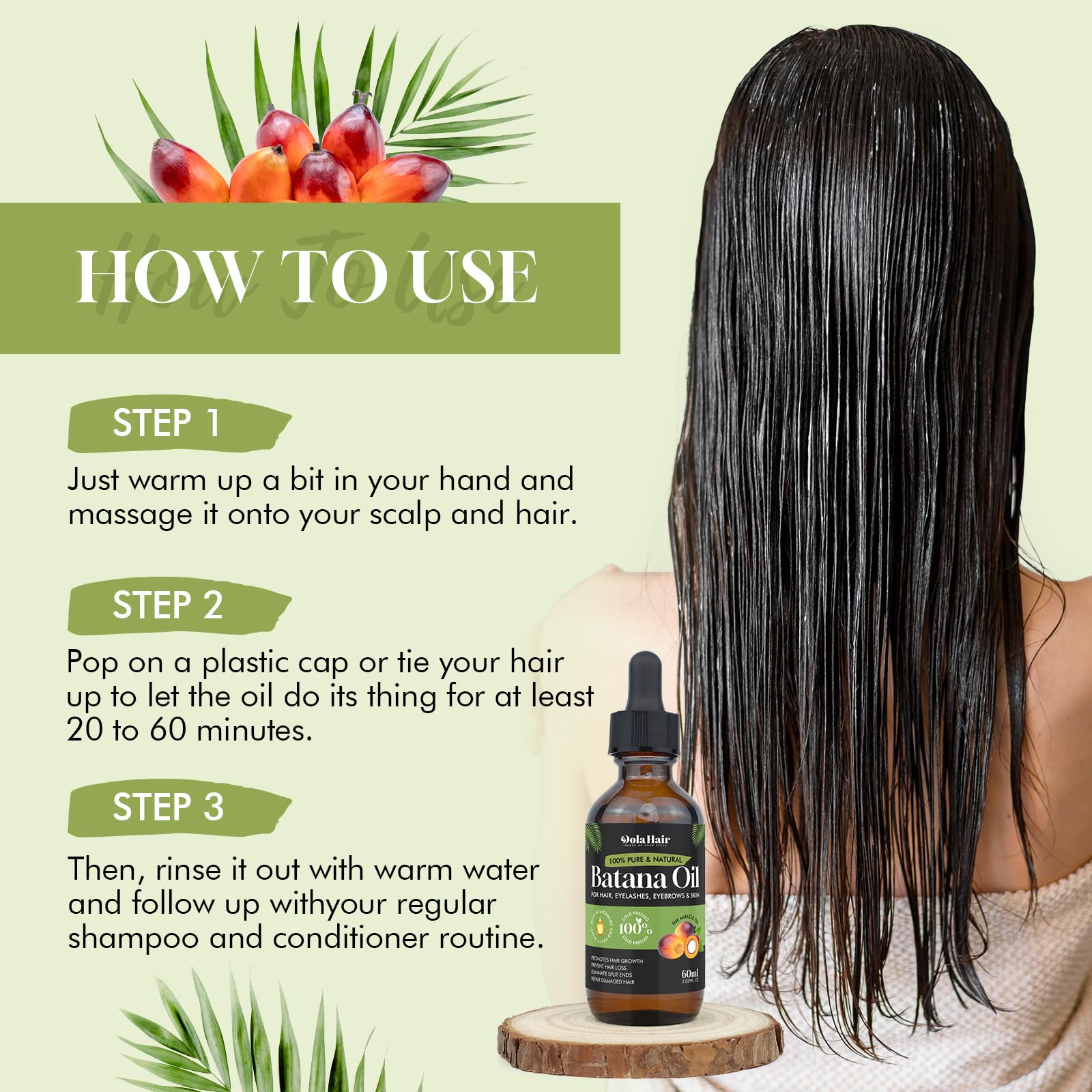 Batana Oil For Hair Growth Organics Pure Batana Hair Oil 100% Natural Batana Oil Nourishes Damaged Hair Natural Hair Growth Oil