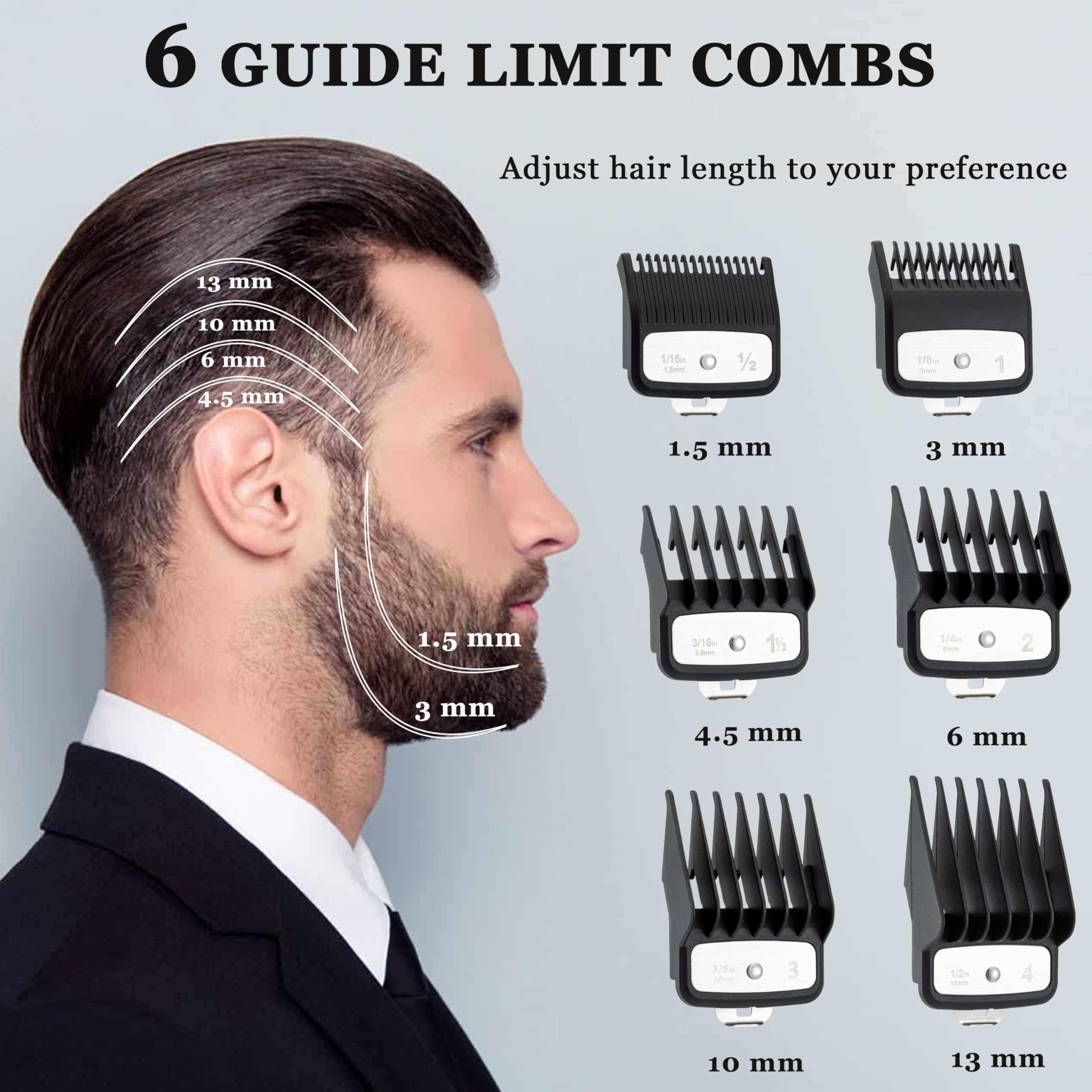 Kemei 2373 Professional Hair Clippers For Men, Cordless Barber Clipper With 8800 Rpm Magnetic Levitation Motor, Adjustable Hair