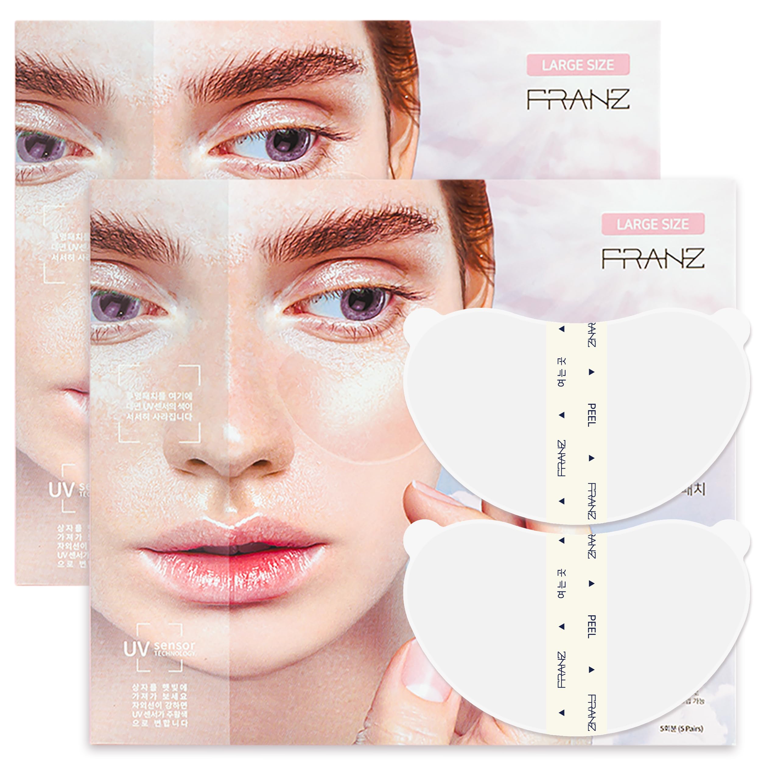 FRANZ Naked Sunshield Invisible UV Peptide Sun Patches for Face, Ultra-Thin 0.013mm UPF 50+ Golf Patches, Hyaluronic Acid, Korea