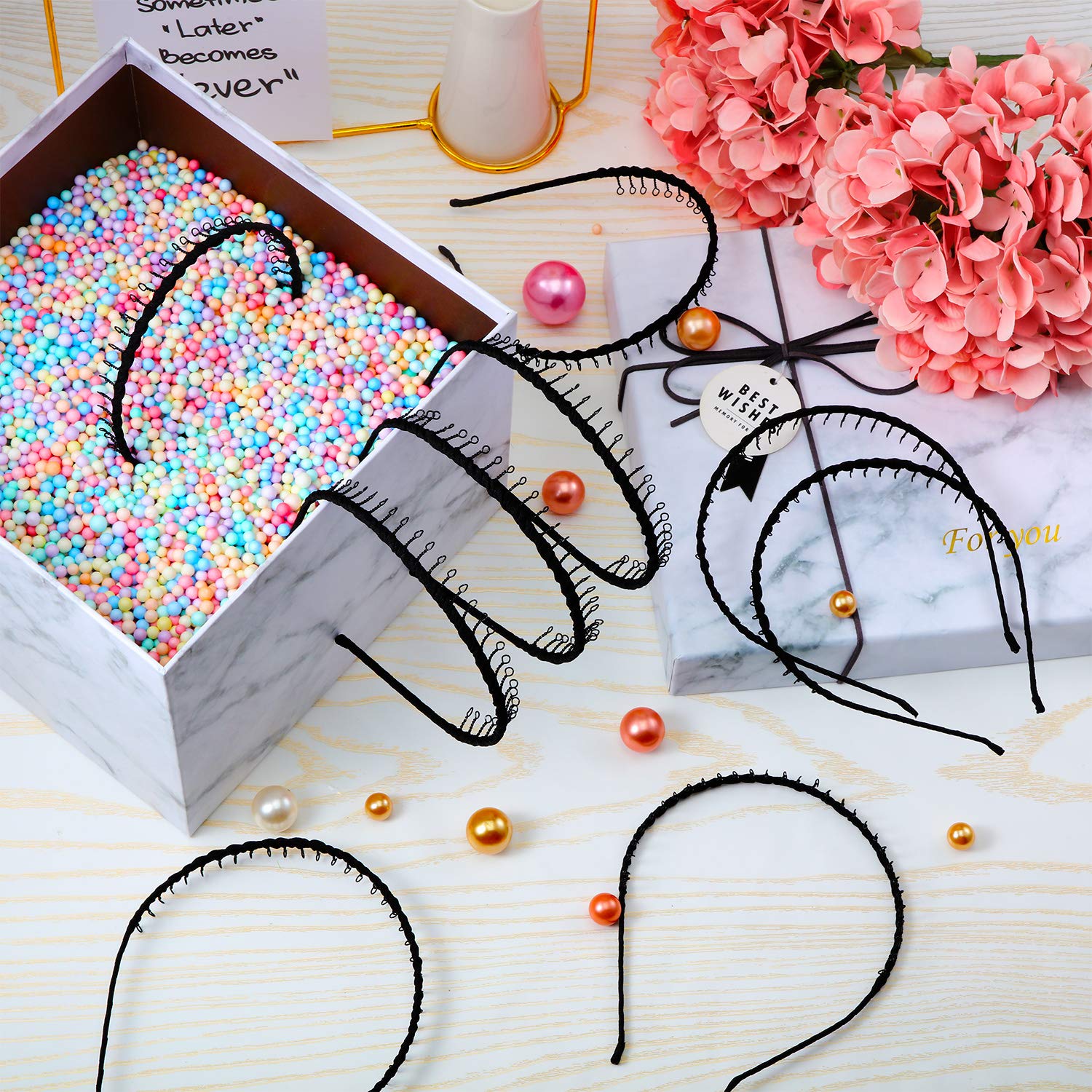 Zhanmai 10 Pieces Unisex Metal Hairband Teeth Comb Hair Hoop Headband Hair Accessories