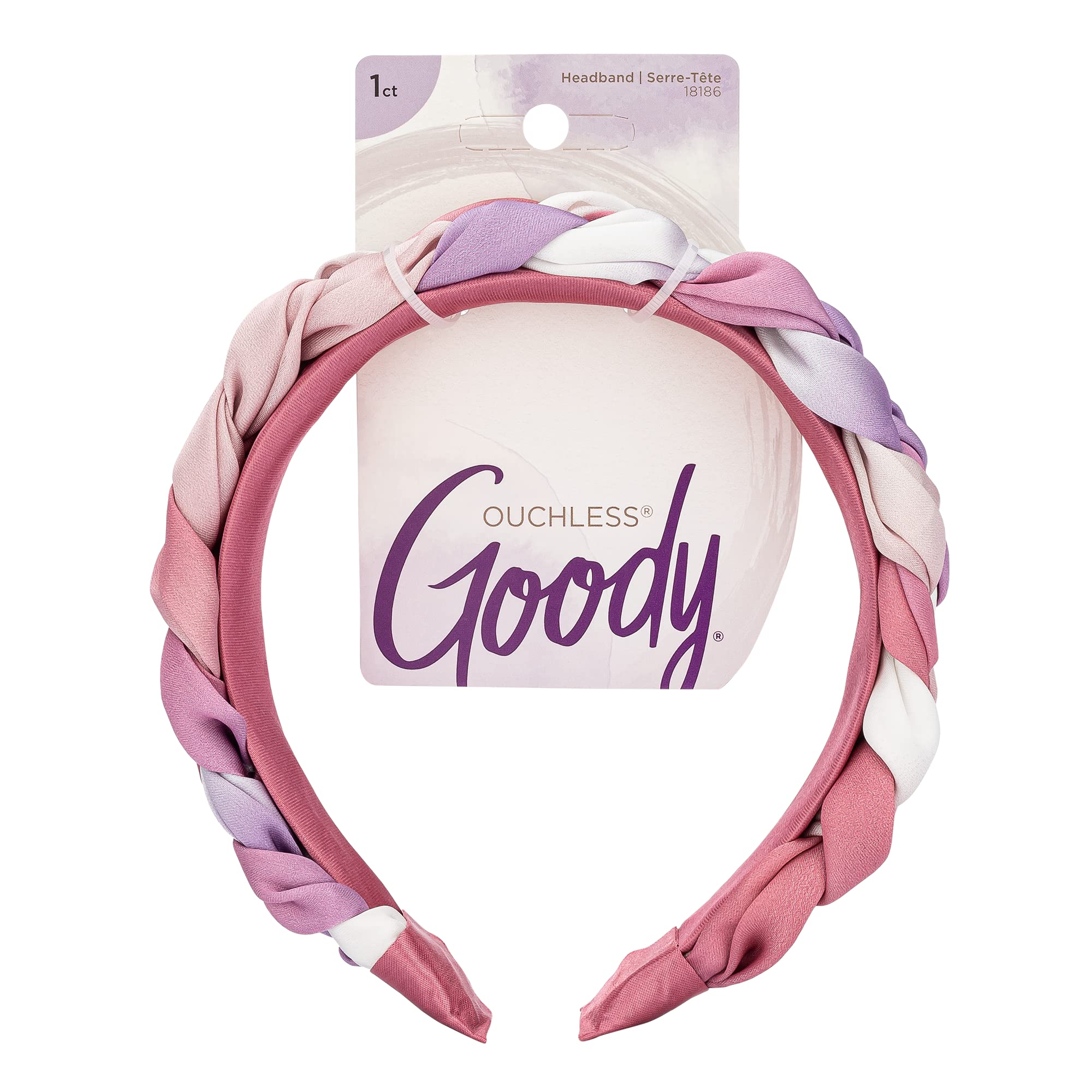 Goody Ouchless Headband For All Hair Types - Watercolor, Pink - Comfort Fit For All-Day Wear - Beautiful Design For Instant Styl