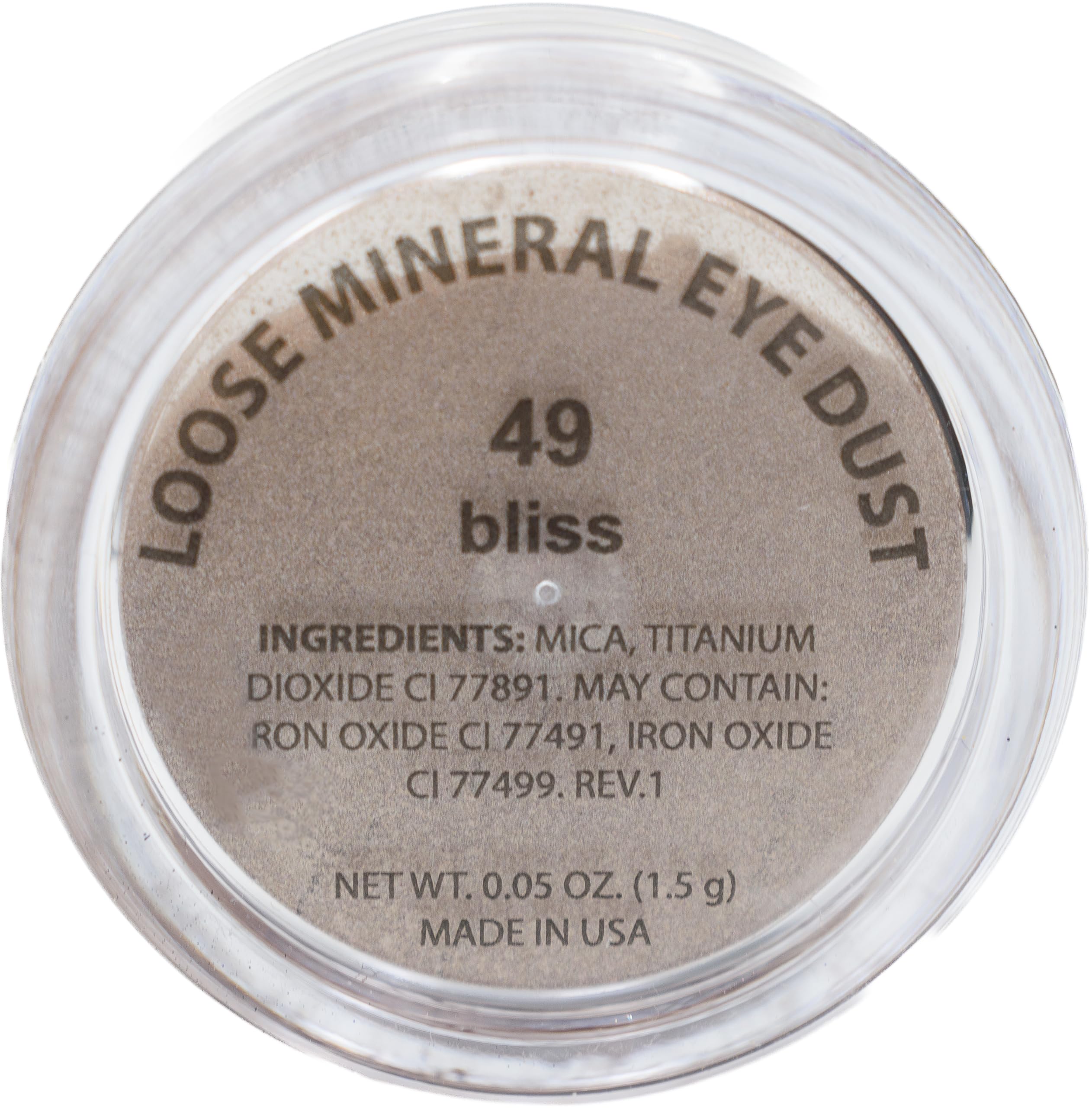 Pure Ziva Bliss Cool Toned Mocha Glitter Brown Mineral Single Loose Powder Eyeshadow; Vegan, Talc & Paraben Free