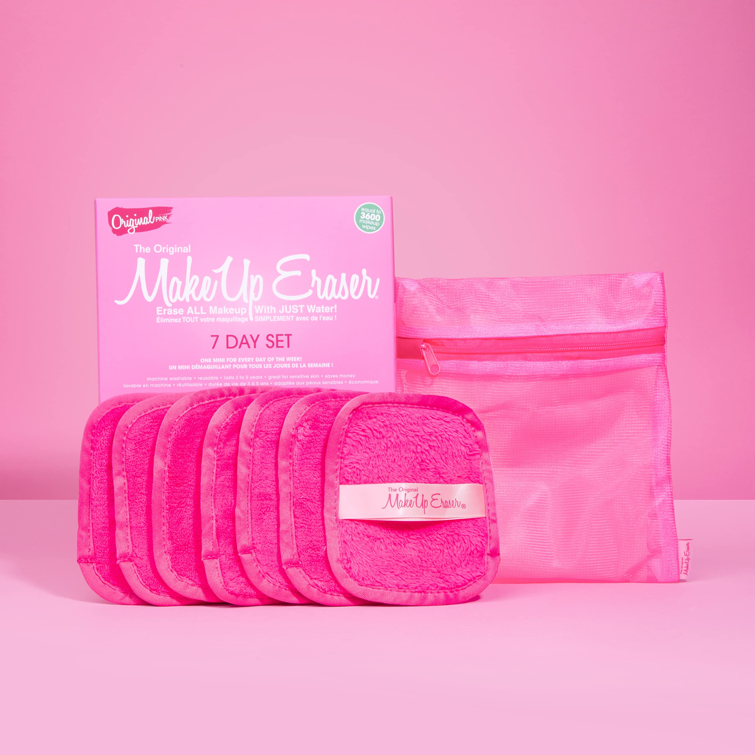 Makeup Eraser, 7-Day Set, Erase All Makeup With Just Water, Including Waterproof Mascara, Eyeliner, Foundation, Lipstick, And Mo