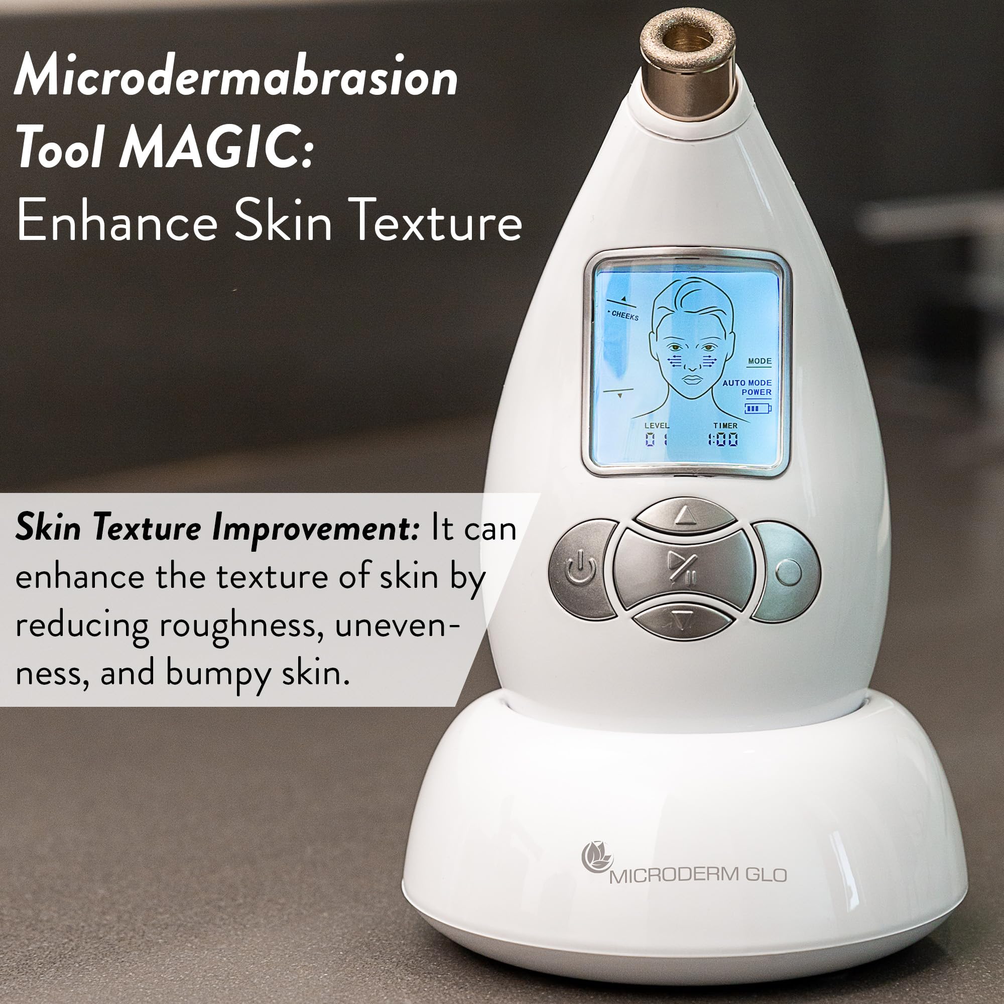 Microderm GLO Diamond Microdermabrasion Machine - Best Gift for Women - Dermabrasion & Anti Aging Wrinkle Skincare - Home Facial