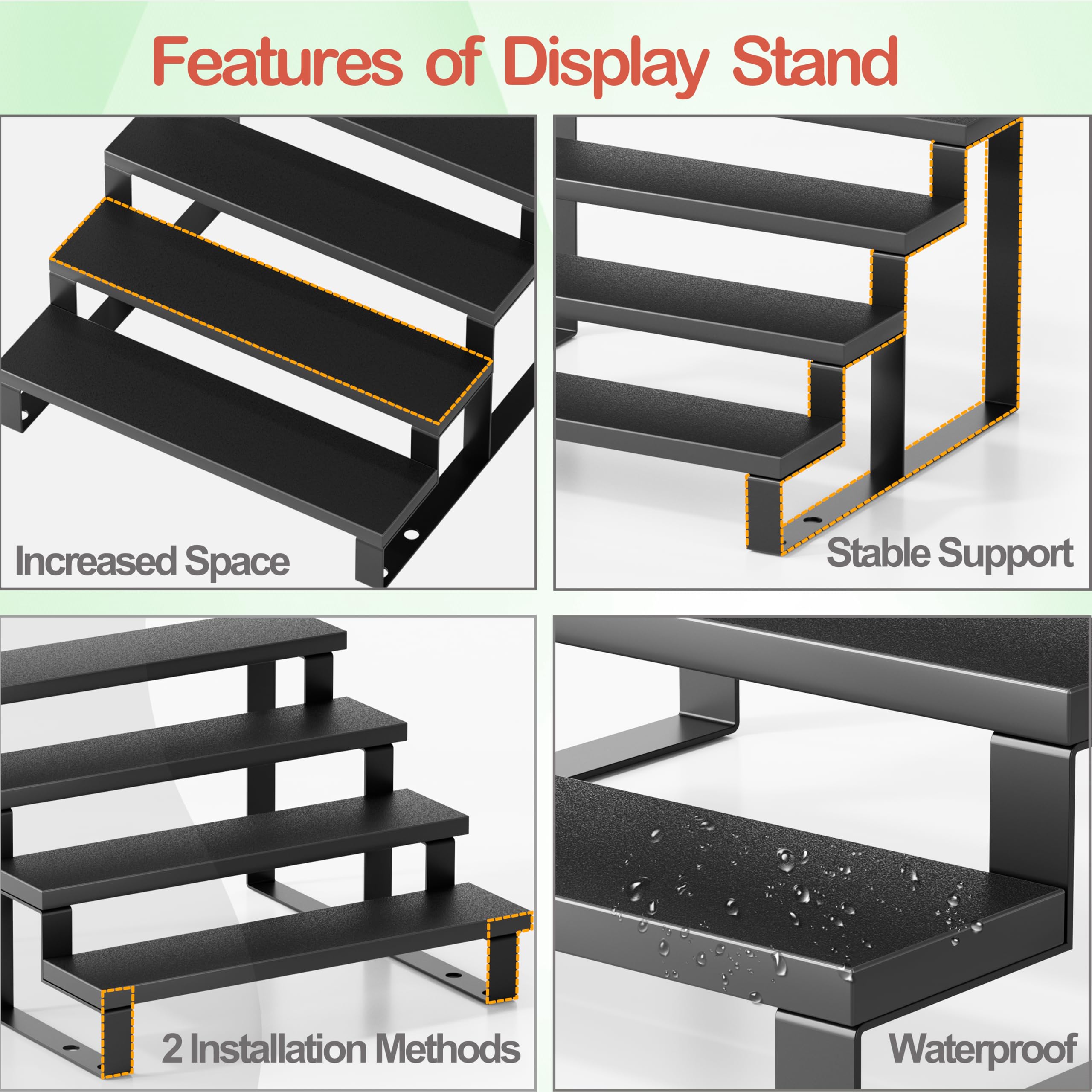 Boulphia Cologne Organizer for Men, 12 Inch Wood Cologne Stand 4 Tier Perfume Organizer for Dresser, Versatile Step Display Stan