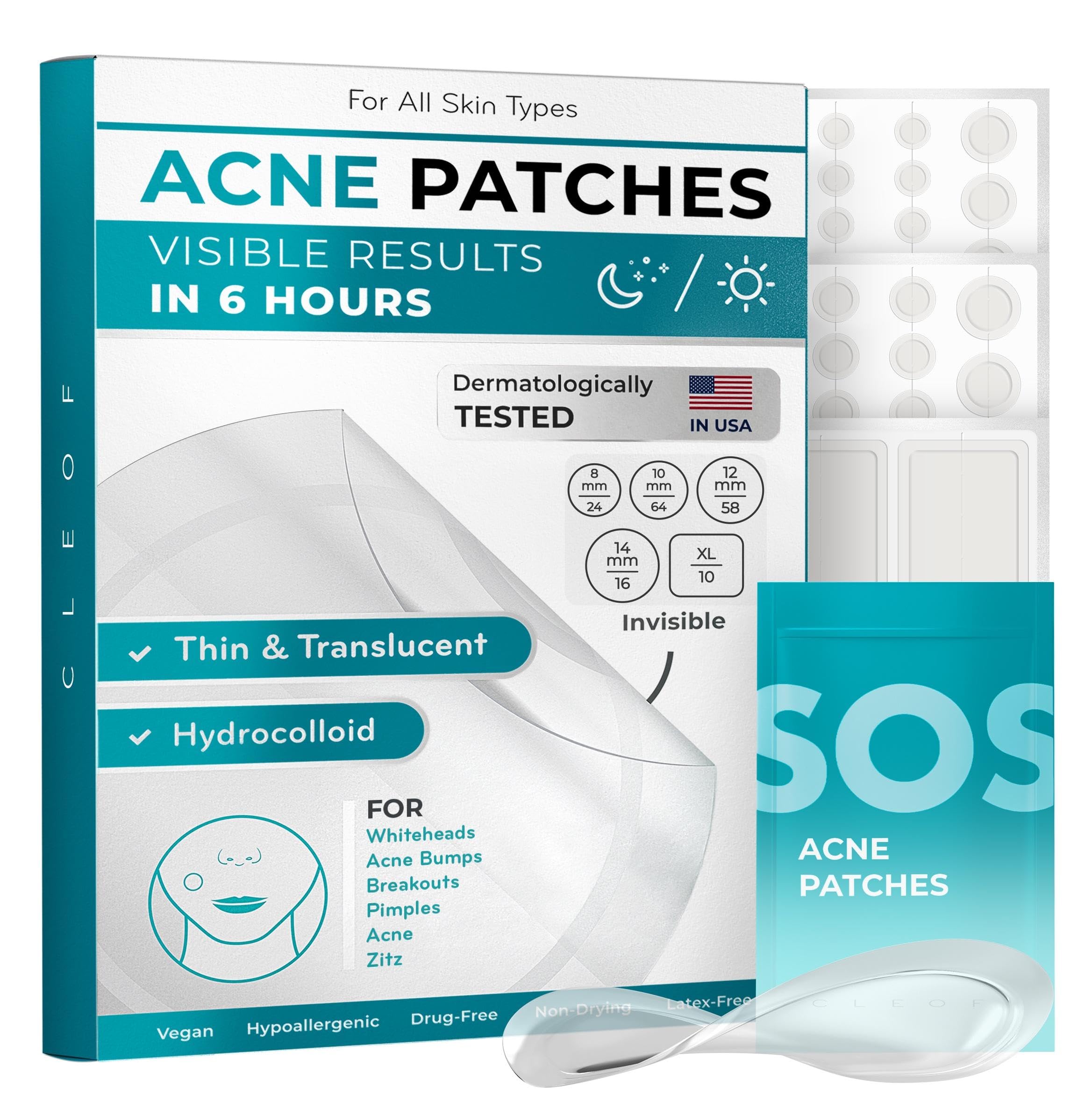 Pimple Patches for Face & Body - Overnight Treatment - Acne Patch for Zits, Dots, Bumps, Spots, Pimples, Whiteheads - Hydrocollo