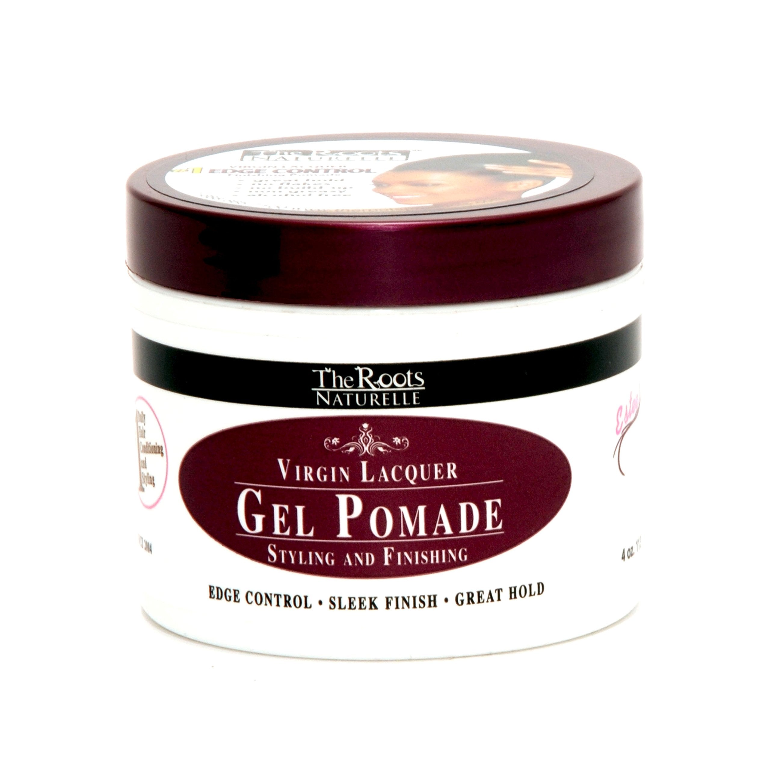 The Roots Naturelle Virgin Lacquer Gel Pomade For Edge Control (4 Oz Jar)