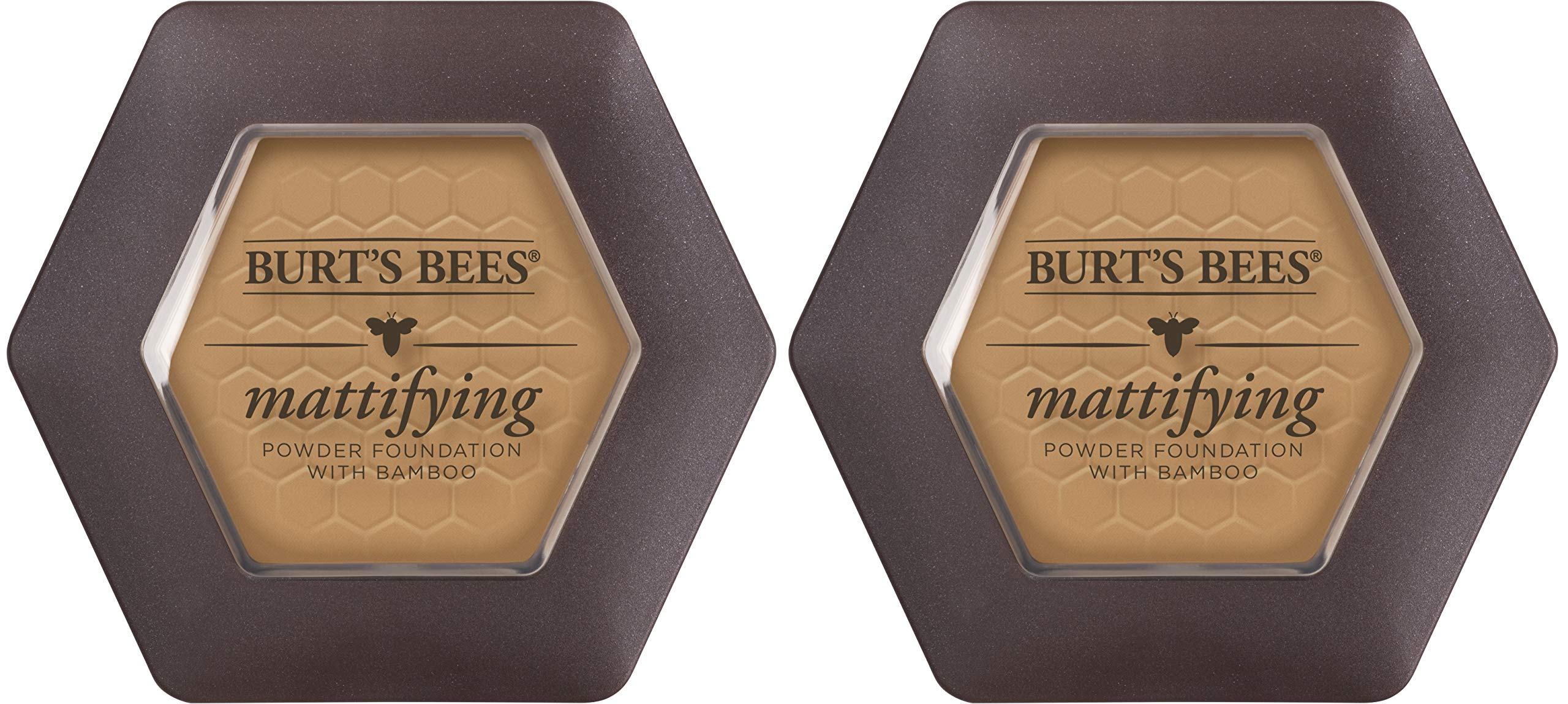 Burts Bees 100% Natural Mattifying Powder Foundation, Nutmeg - 0.3 Ounce (Pack of 2)