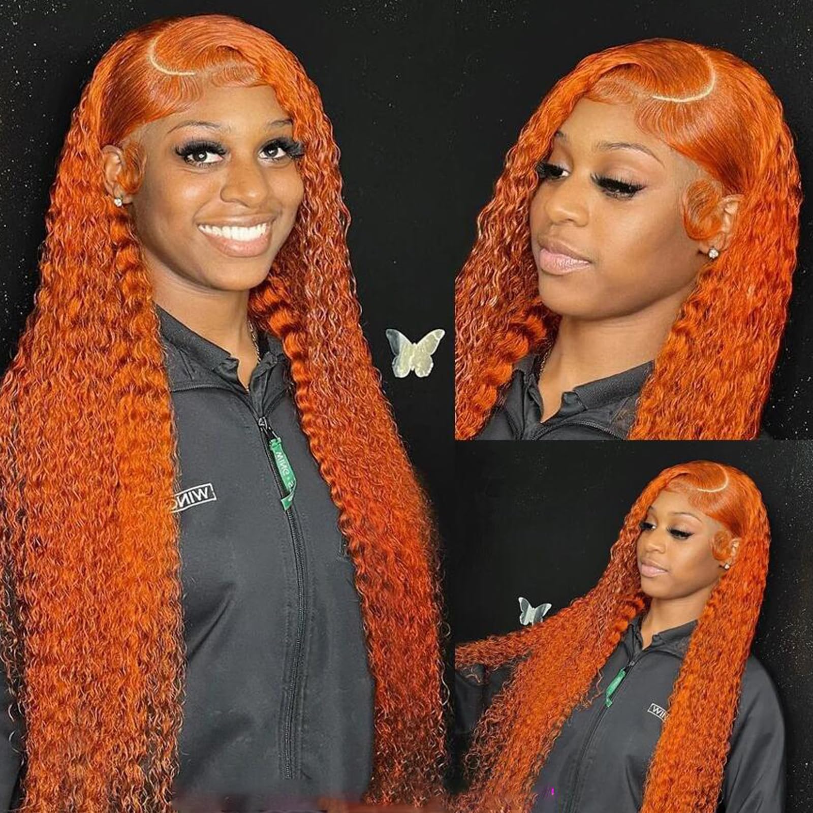 28 Inch Ginger Lace Front Wigs Human Hair Curly Hd 13x6 Lace Frontal Wig Human Hair Pre Plucked 180% Density Glueless Brazilian 