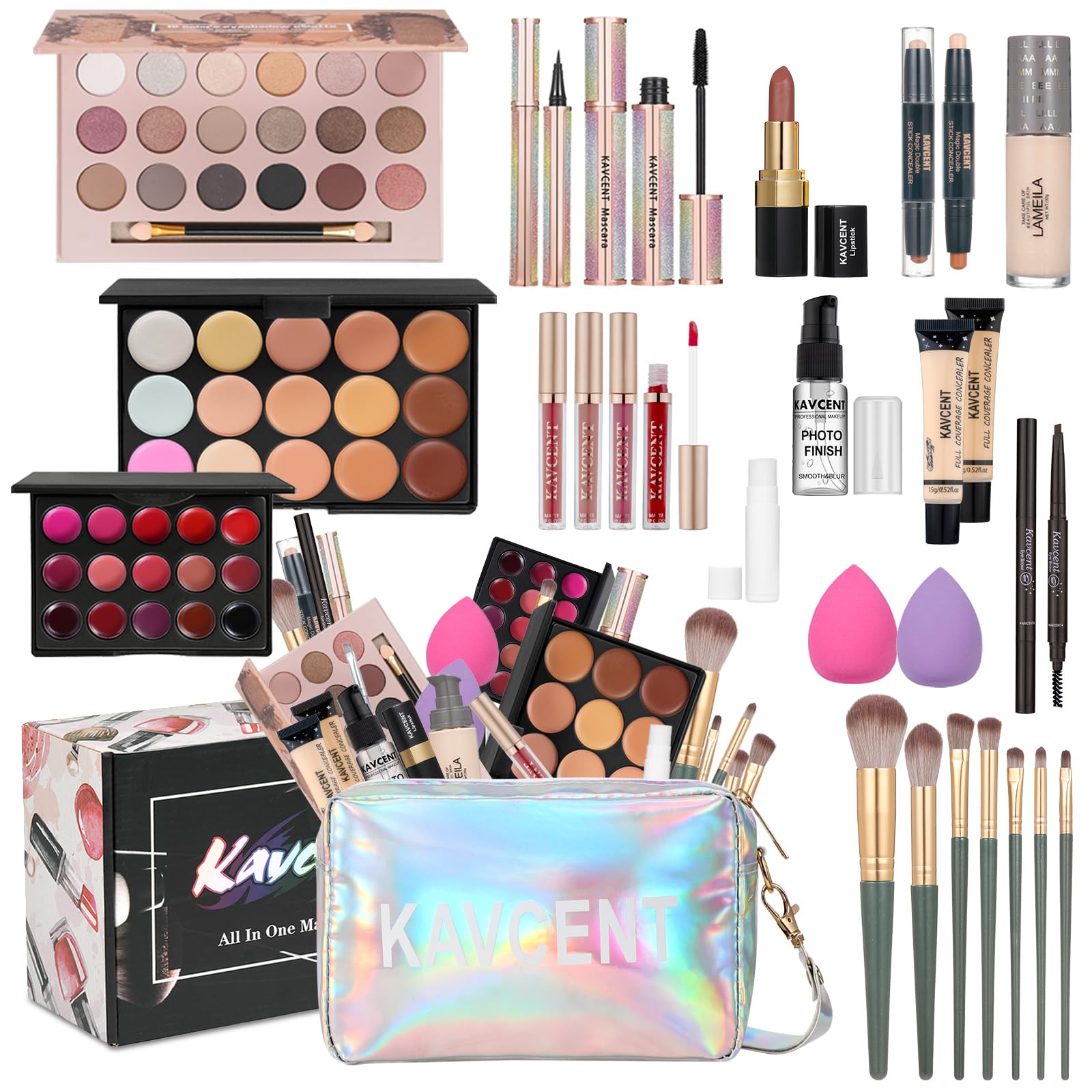 Makeup Sets For Teens Makeup Kit For Women Full Kit Makeup Set Makeup Kit Eyeshadow Palette Foundation Mascara Contour Lipgloss