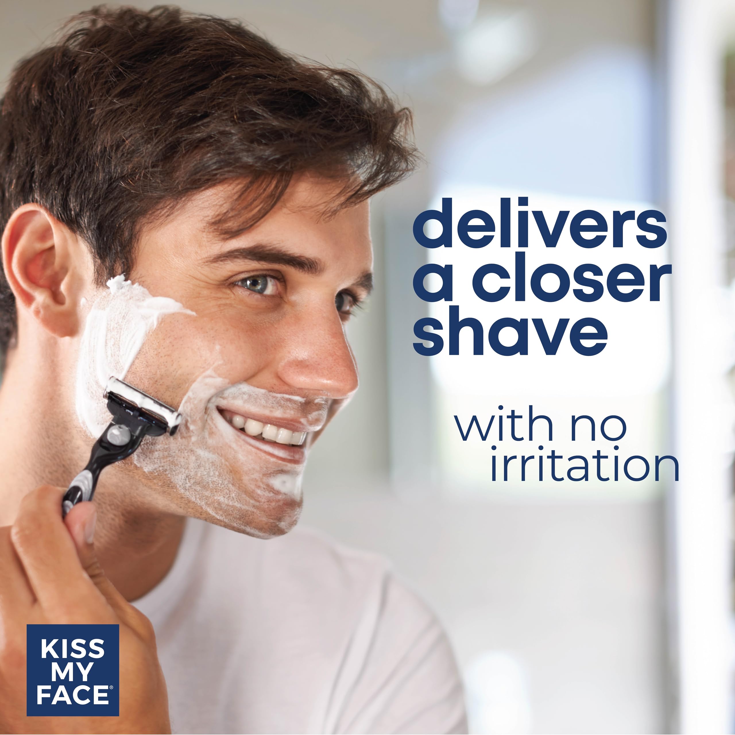 Kiss My Face Cedarwood + Bergamot Moisture Shave - 4 In 1 Shaving Cream - Cruelty Free and Vegan - With added Olive Oil and Aloe