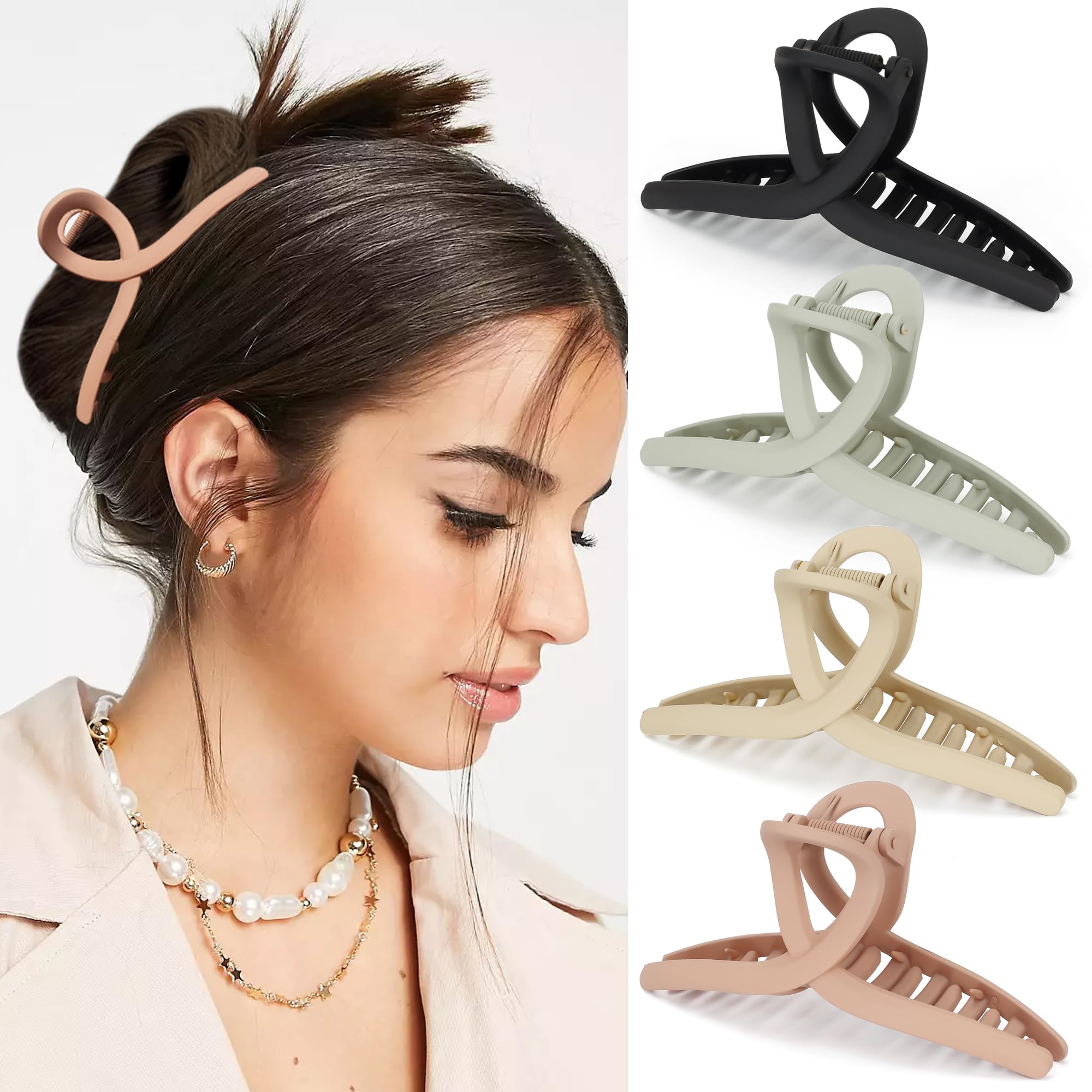 Big Hair Claw Clips Large Butterfly Hair Claws for Women 5.1'' Oversize Matte Hair Clips for Long Thick Hair Accessories for Gir