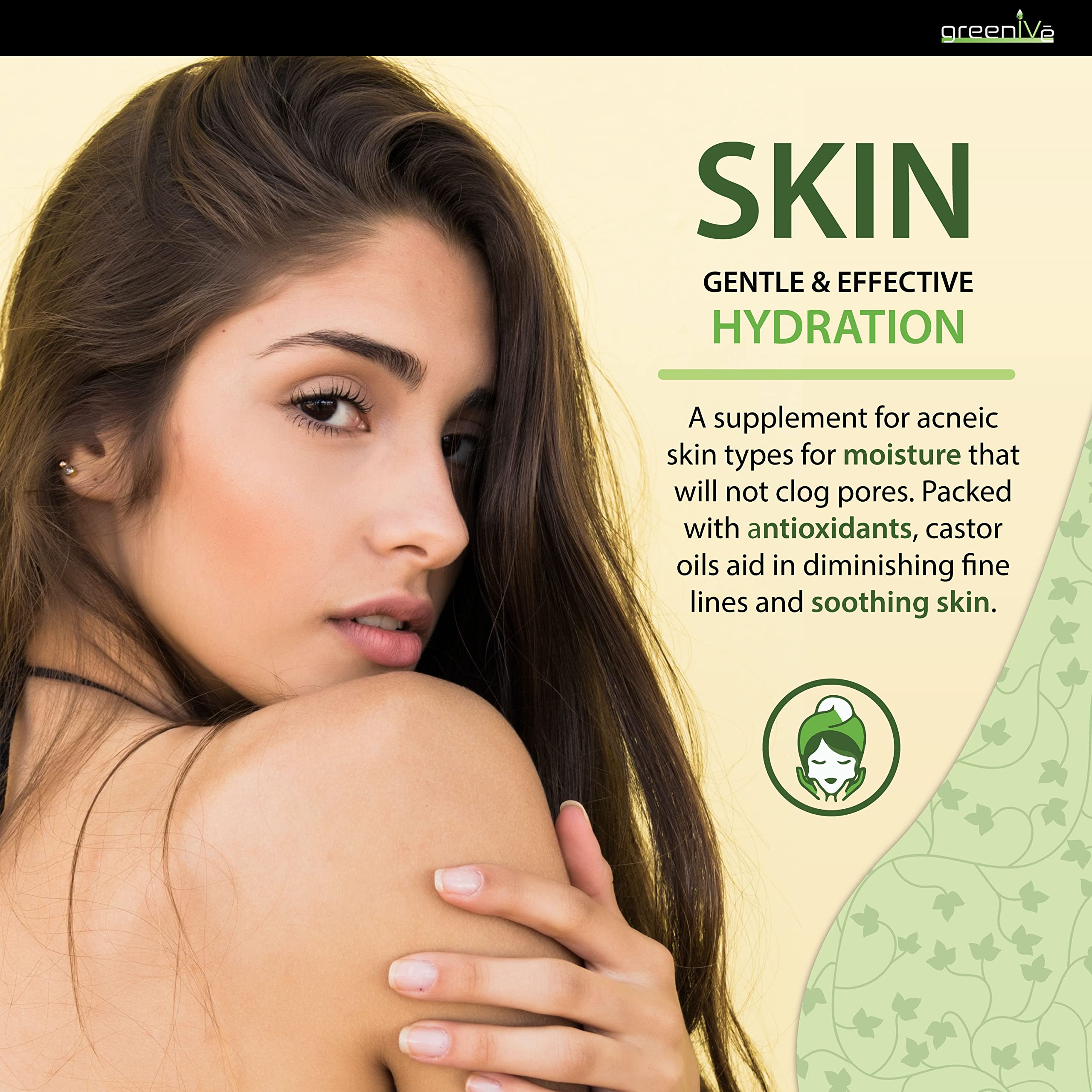 GreenIVe 100% Pure Cold Pressed Castor Oil - Hexane Free - 4 Fl Oz