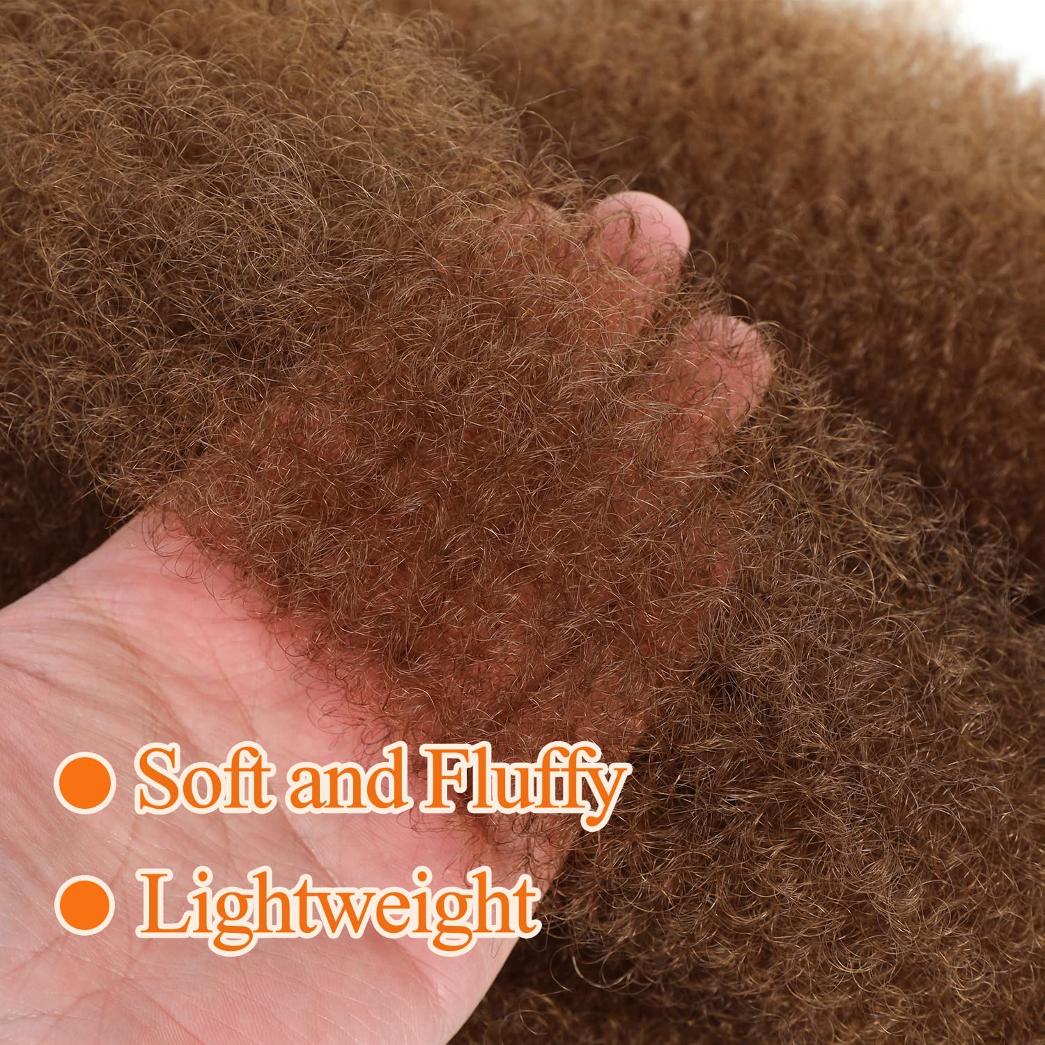 Springy Afro Twist Hair 12 Inch 6 Packs Pre Fluffed Marley Twist Braiding Hair For Black Women (12 Inch, 6 Packs, 30#)