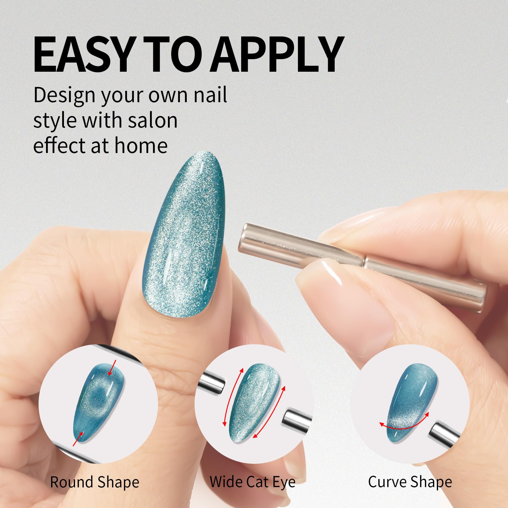 Maychao 15Ml Cat Eye Gel Nail Polish 1Pc Marine Blue Gel Polish With Magnet Soak Off Holographic Magnetic Nail Polish For Nail A
