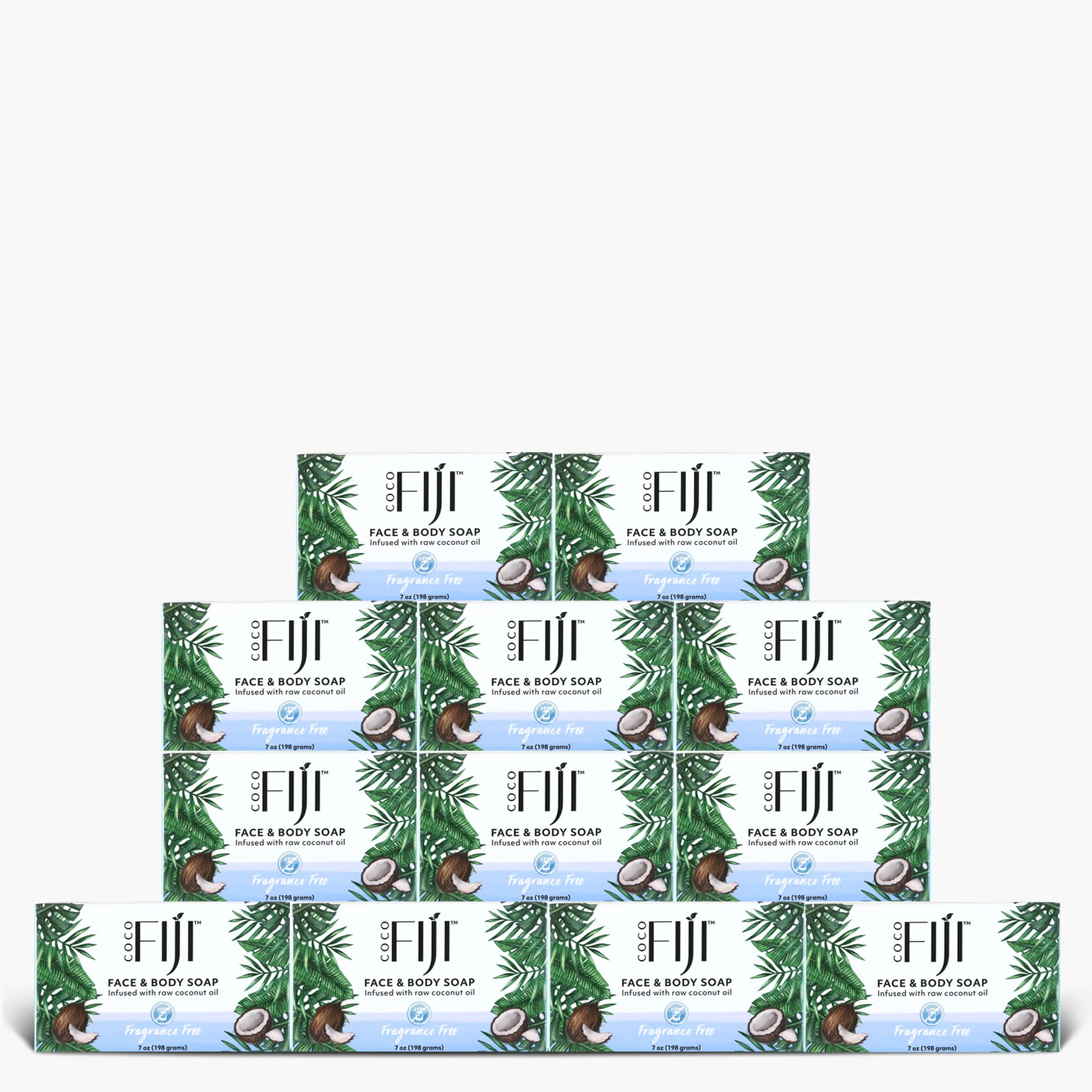 Coco Fiji Soap Bar for Face and Body Infused With Organic Coconut Oil, Fragrance Free, Essential Oil, Natural Soap for Moisturiz