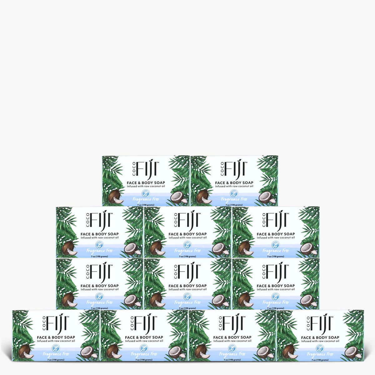 Coco Fiji Soap Bar for Face and Body Infused With Organic Coconut Oil, Fragrance Free, Essential Oil, Natural Soap for Moisturiz