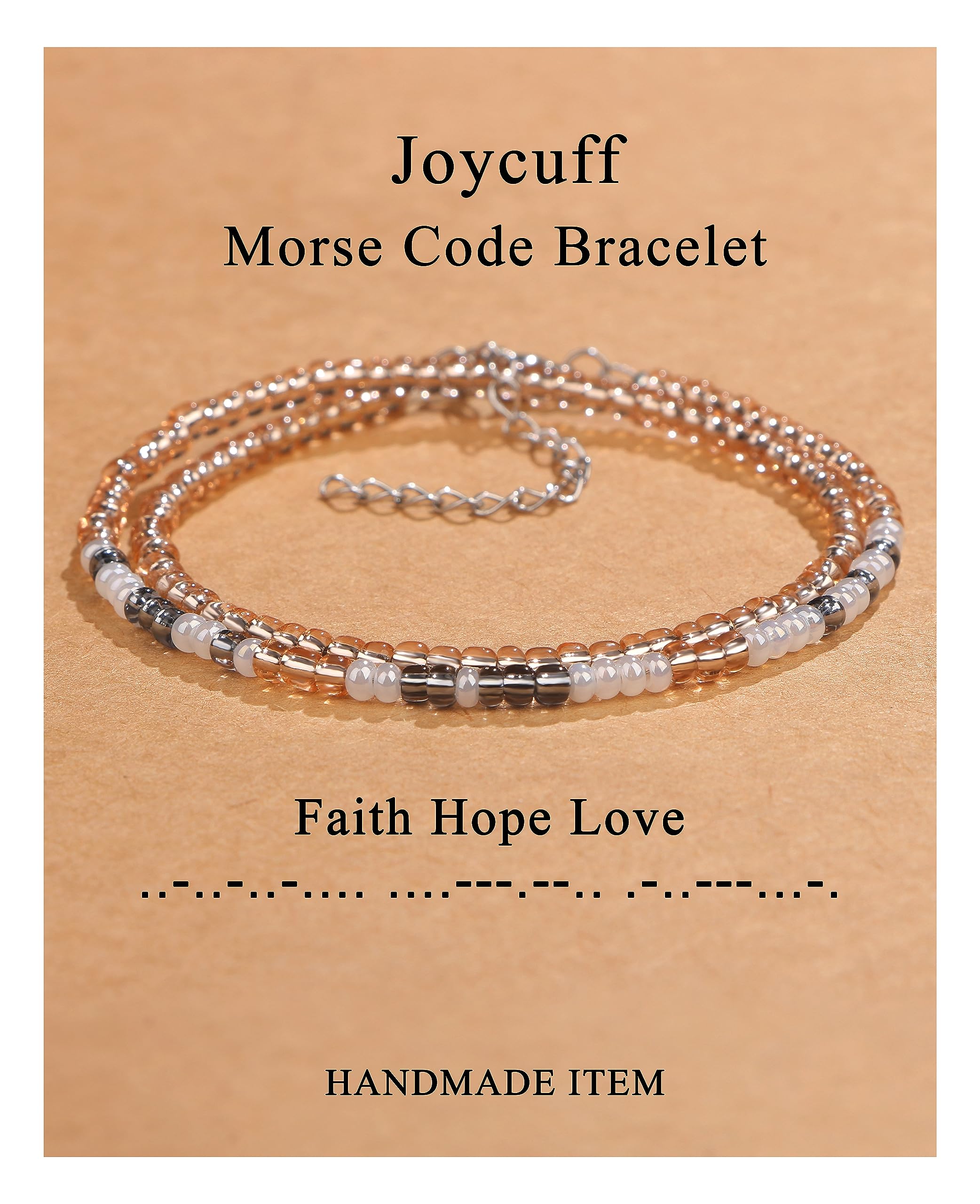 Christin Gifts Morse Code Bracelets for Women Inspirational Gifts for Best Friend Adjustable Bead Wrap Bracelet Handmade Trendy 