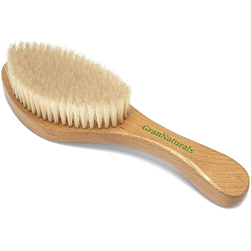 Grannaturals Soft Wave Brush - Curved Boar Bristle Smoothing Hair Brush For Slick Back Hair And 360 Waves