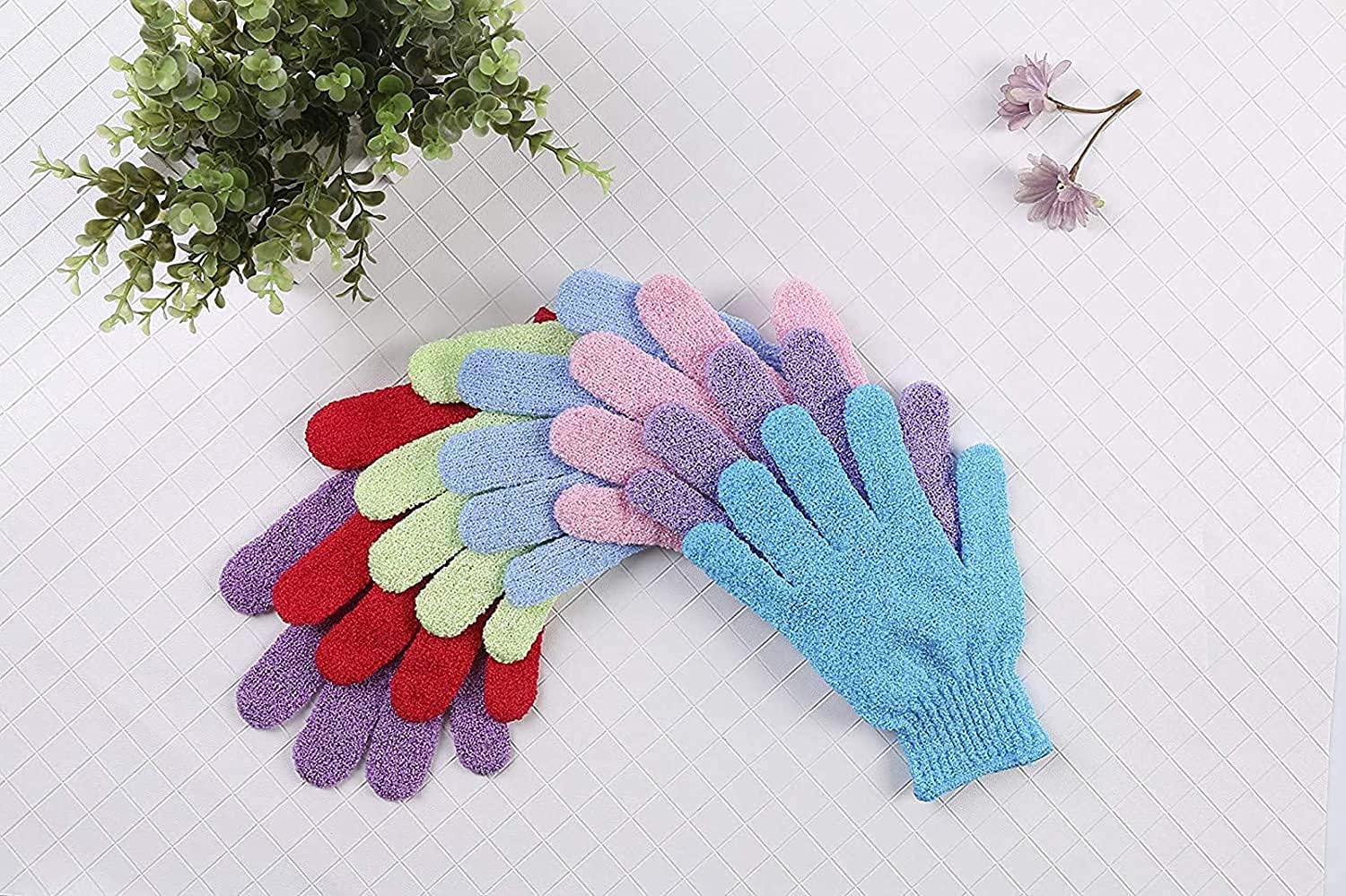8 Pairs Double Sided Exfoliating Gloves Body Scrubber Scrubbing Glove Bath Mitts Scrubs For Shower, Body Spa Massage Dead Skin C