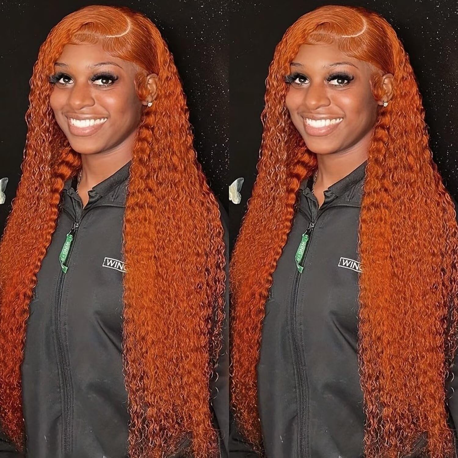 34 Inch 13x6 Lace Front Wig Human Hair Curly Ginger Hd Lace Front Wig Human Hair for Women 180% Density Orange Brazilian Deep Wa