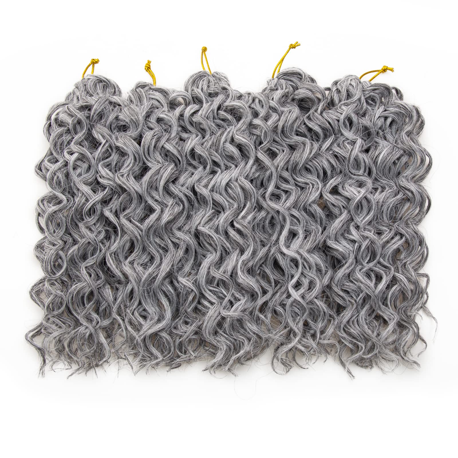 Gogo Curl Crochet Hair Water Wave Crochet Hair Grey Synthetic Bohemian Crochet Braid Deep Wave Braiding Hair Extensions (10Inch,