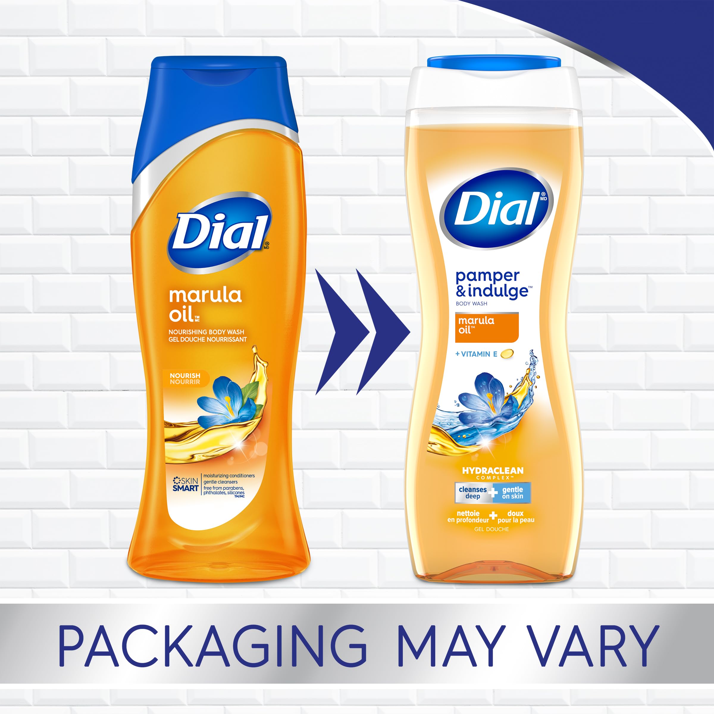 Dial Body Wash, Pamper & Indulge Marula Oil, 16 Fl Oz (Pack Of 4)