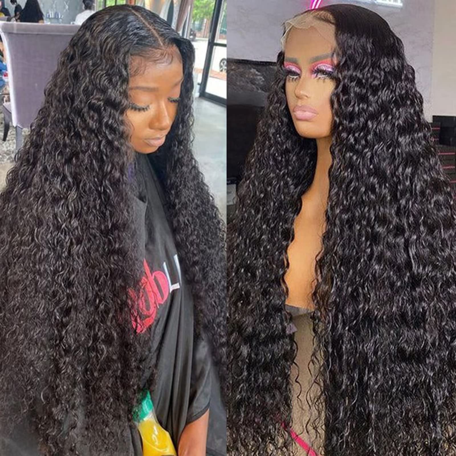 Lemoda 12A 13X6 Full Lace Frontal Wig Water Wave Virgin Human Hair Wigs Deep Wave 13X6 Hd Lace Front Wigs For Black Women Wet An