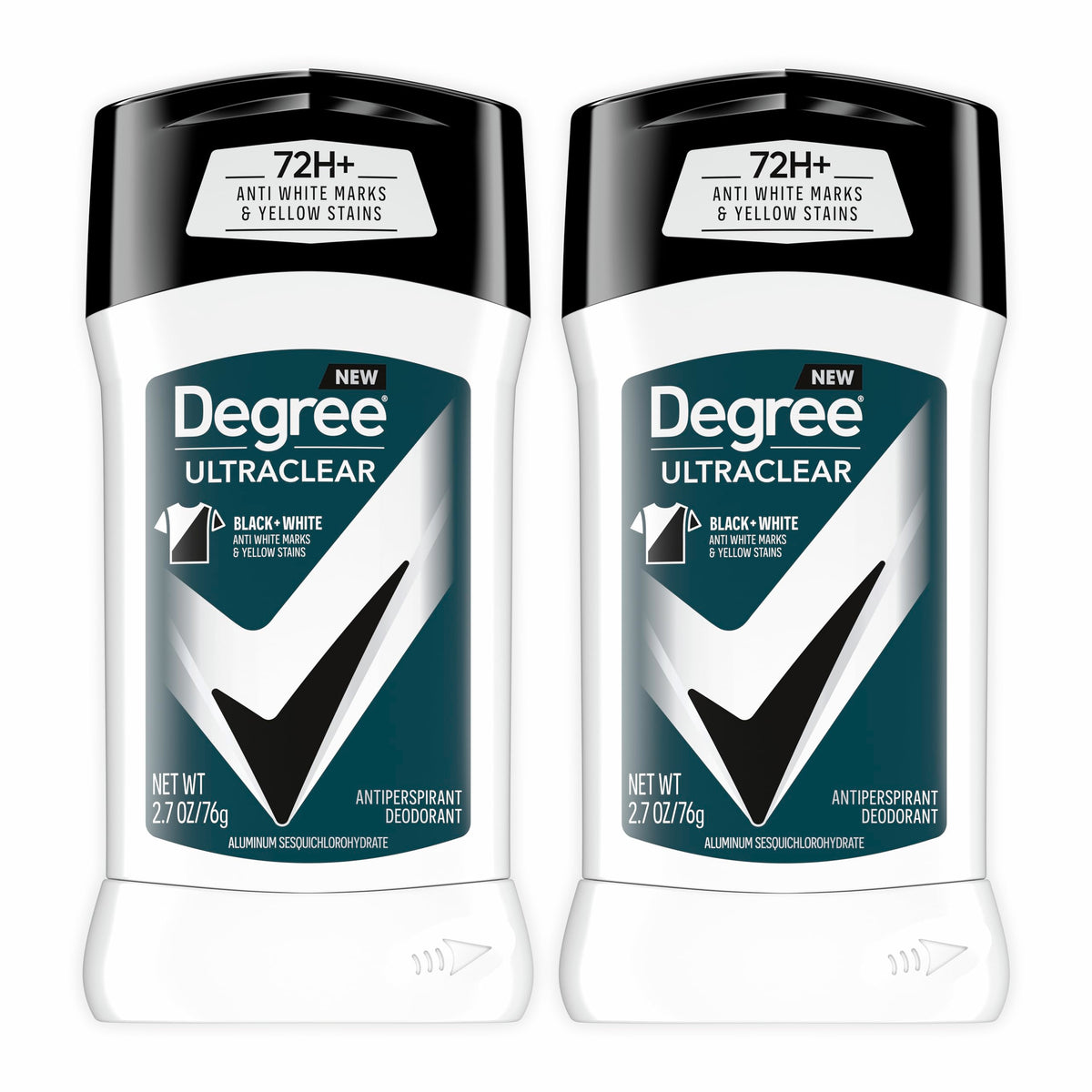 Degree Men UltraClear Antiperspirant Deodorant Black+White 2 Count 72-Hour Sweat & Odor Protection Antiperspirant For Men With M