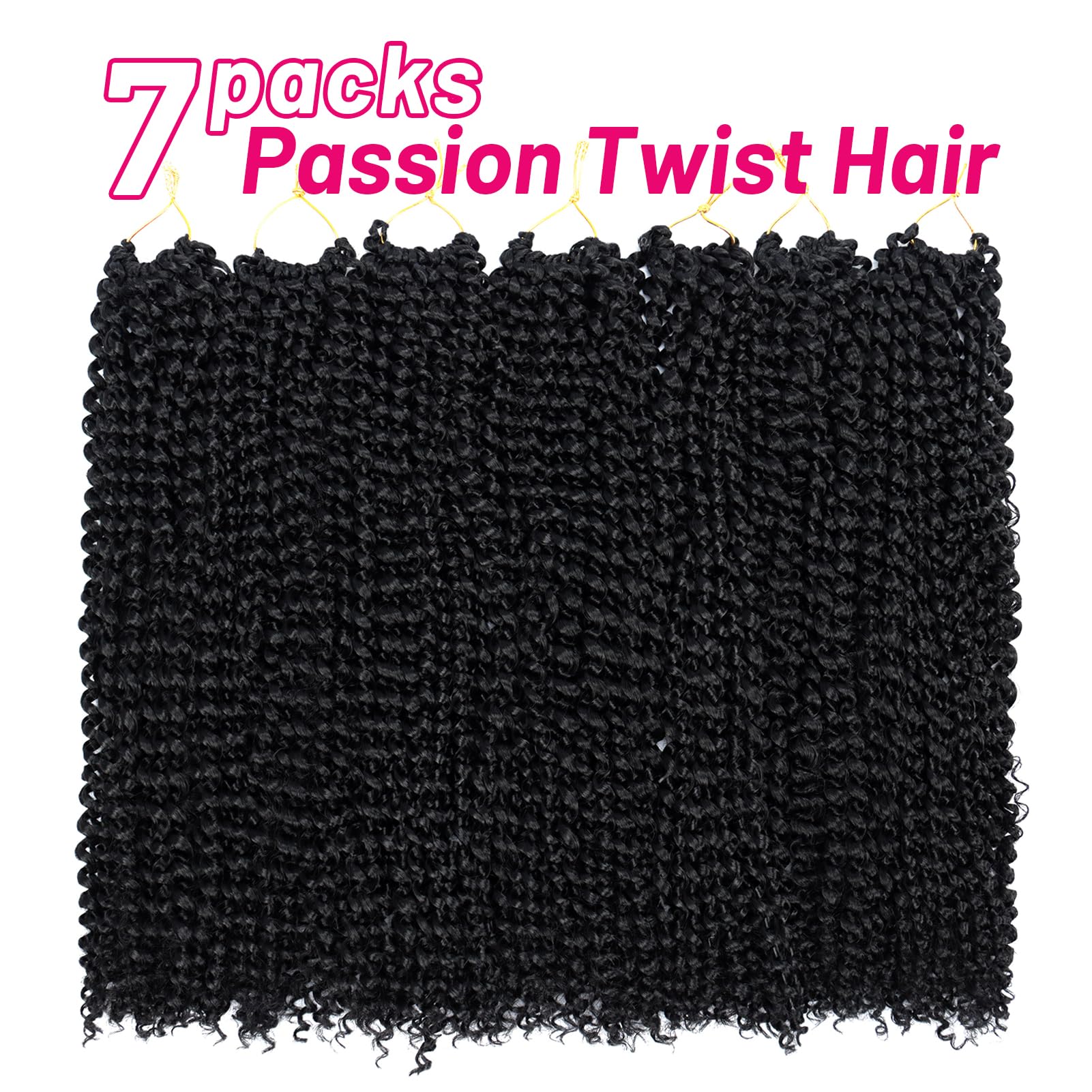 Dorsanee Passion Twist Hair 18 Inch 7 Pakcs Water Wave Crochet Hair Bohemian Curly Braiding Hair For Boho Braids, Yanky Twist, C
