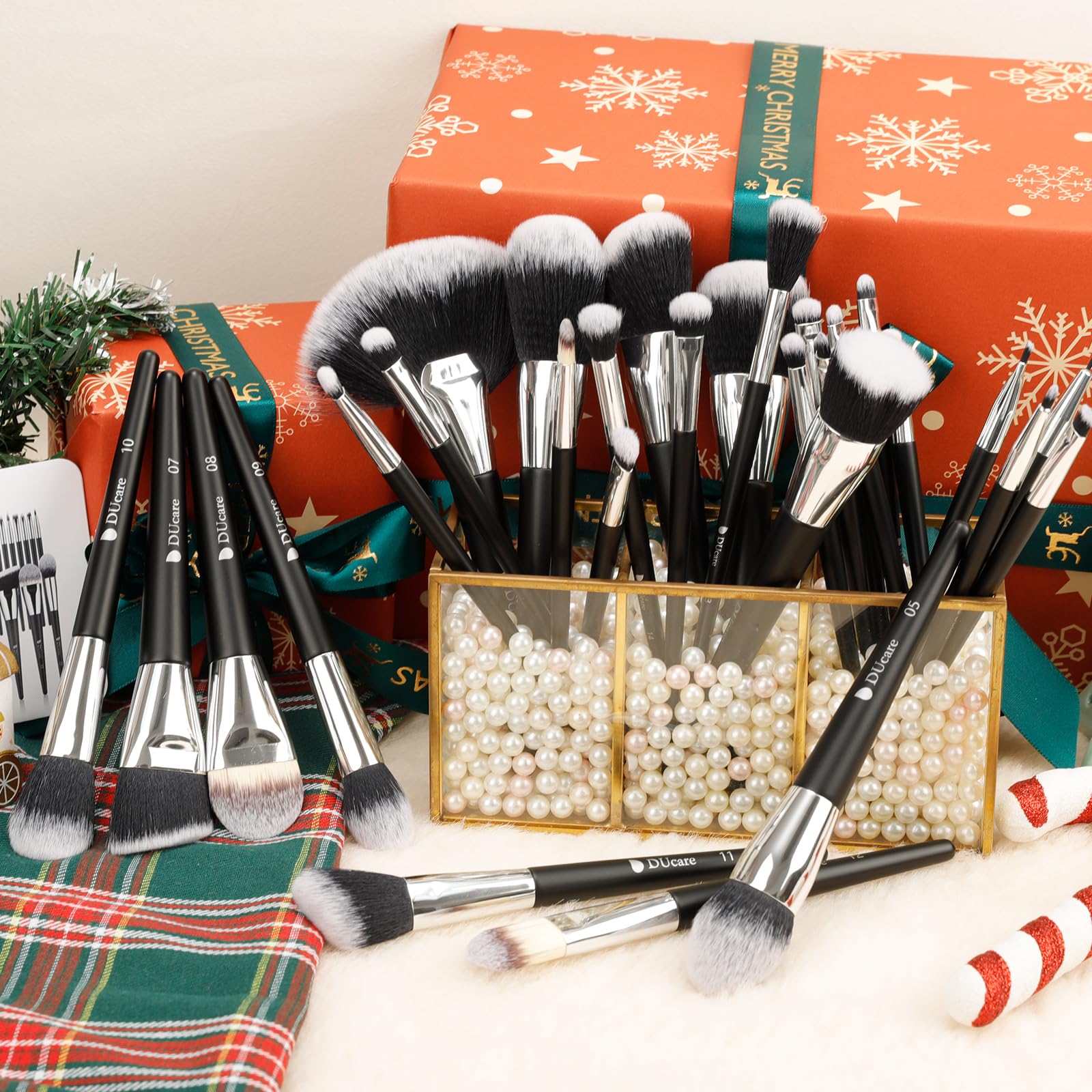 DUcare Makeup Brushes Professional 32Pcs Make up Brushes Set Premium Christmas Gift Synthetic Kabuki Foundation Blending Brush F