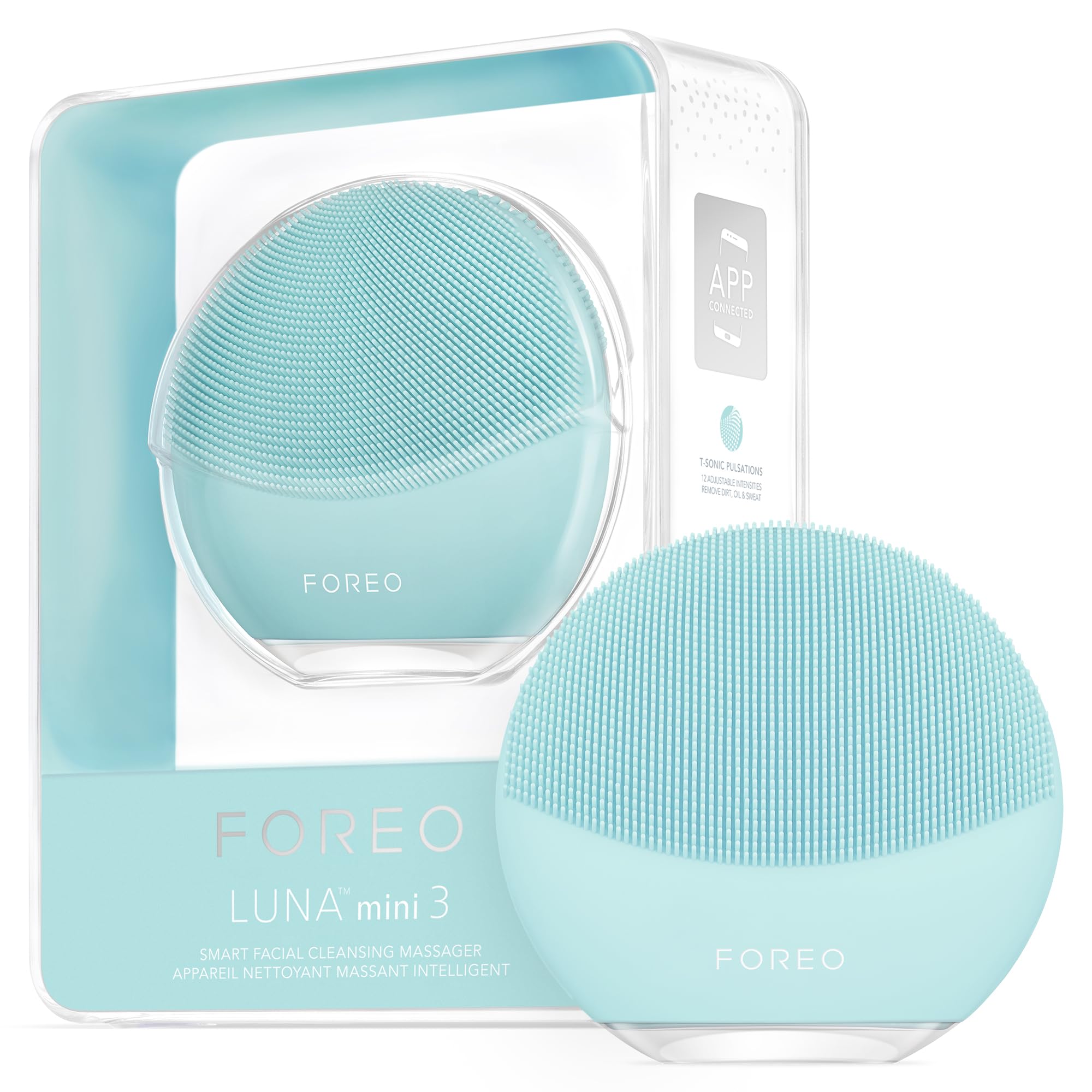 FOREO LUNA mini 3 Ultra-hygienic Facial Cleansing Brush - All Skin Types - Face Massager for Clean & Healthy Face Care - Extra A