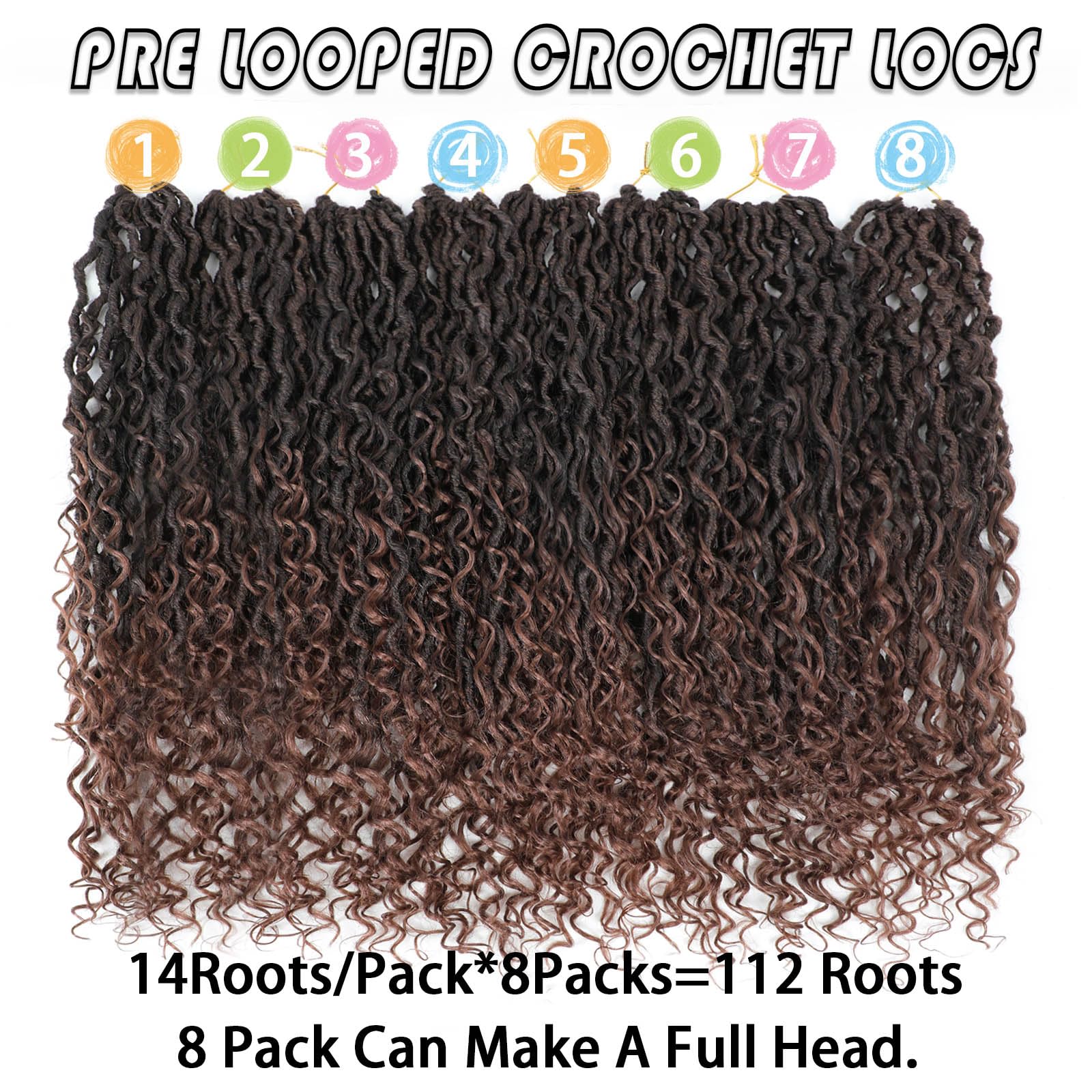 Goddess Locs Crochet Hair 18 Inch 8 Packs Faux Locs Crochet Hair For Women Pre Looped Crochet Boho Goddess Faux Locs Crotchet Ha