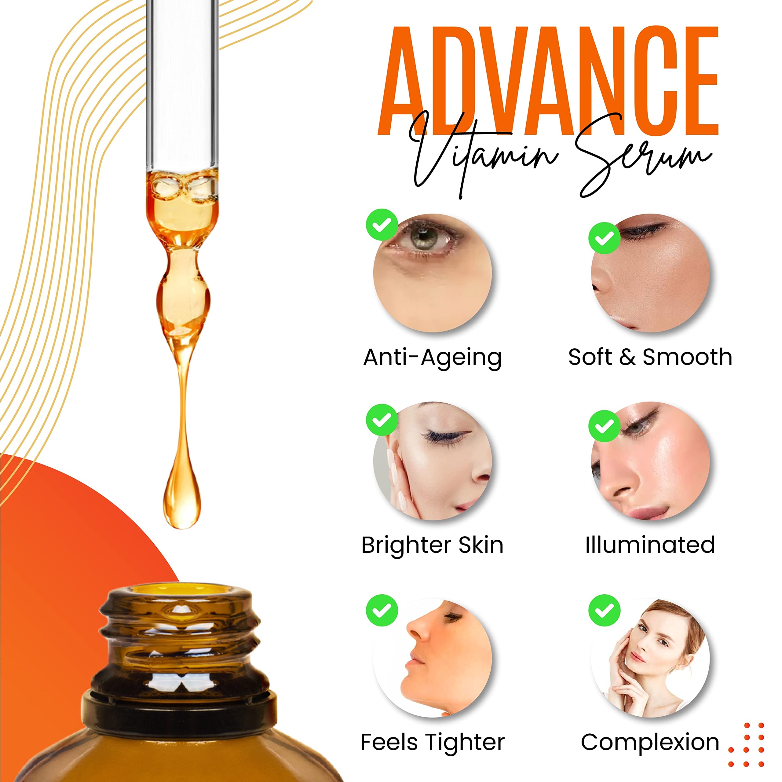 Dermaxgen 30% Vitamin C Serum For Face, Hyaluronic Acid & Vitamin E - Natural & Organic Anti Wrinkle & Skin Rejuvenator Moisturi