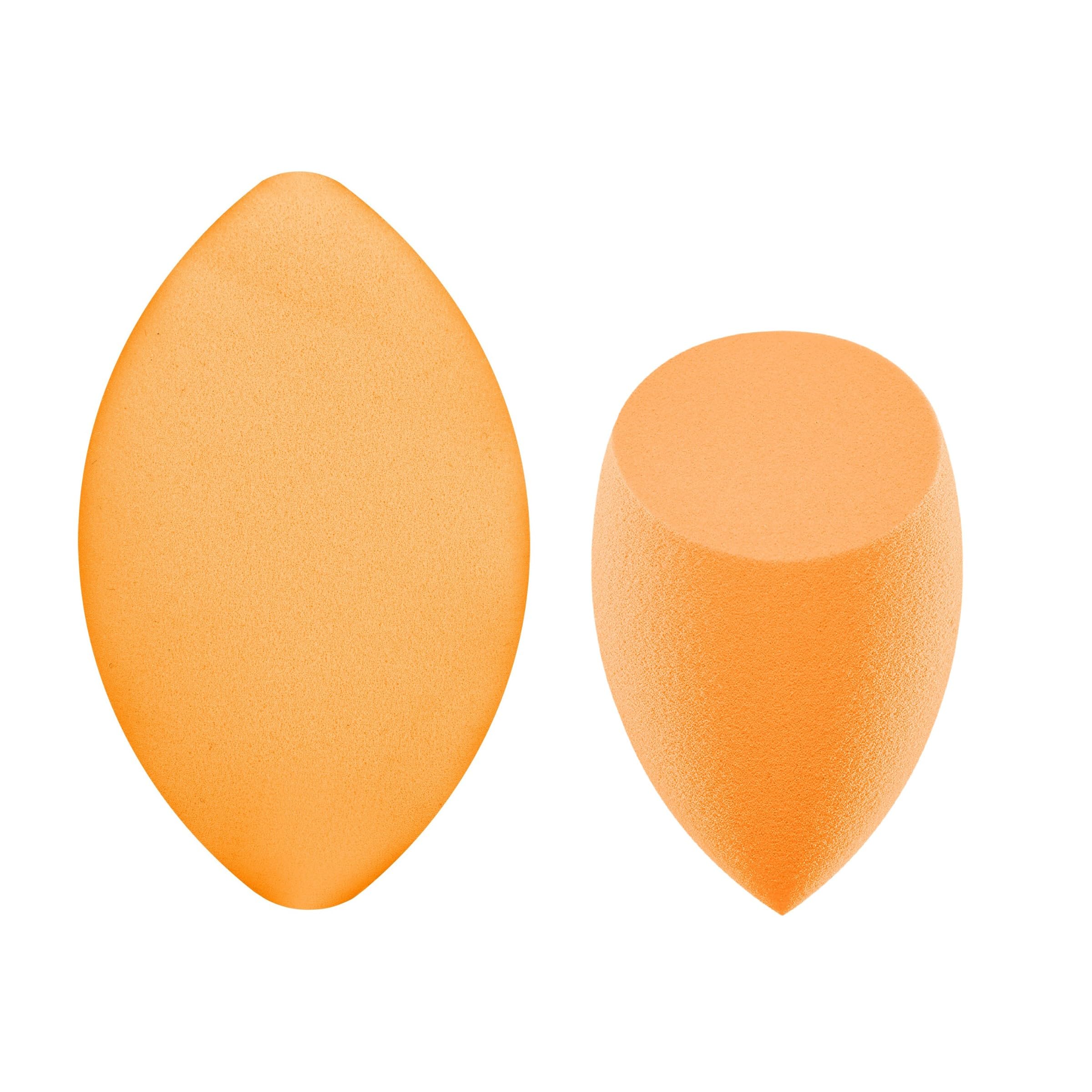 Real Techniques Miracle Complexion Sponge + Miracle 2-In-1 Powder Puff, Makeup Blending Sponge & Dual-Sided Powder Puff, For Liq