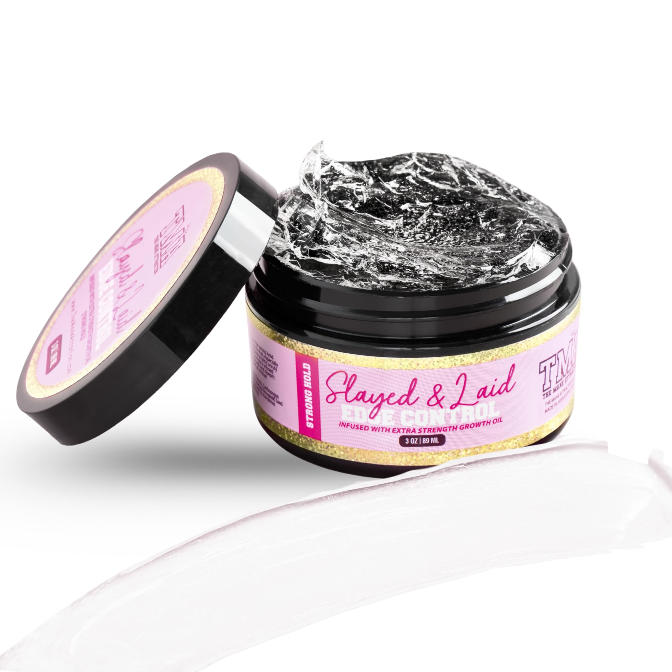 The Mane Attraction Edge Control Gel - 3oz | Flake-Free, Strong Hold Growth Gel for Natural Hair | Smooth, Sleek Edges Without R