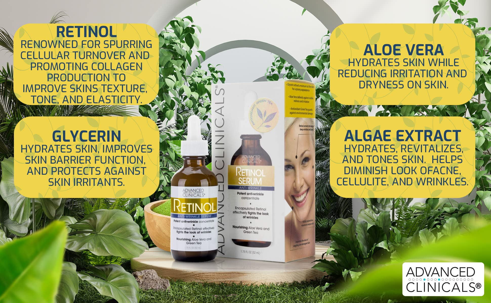 Advanced Clinicals - Retinol Serum For Face, Firming Collagen Serum, Vitamin C Serum Skincare Set, 1.75 Fl Oz, 3pc Set