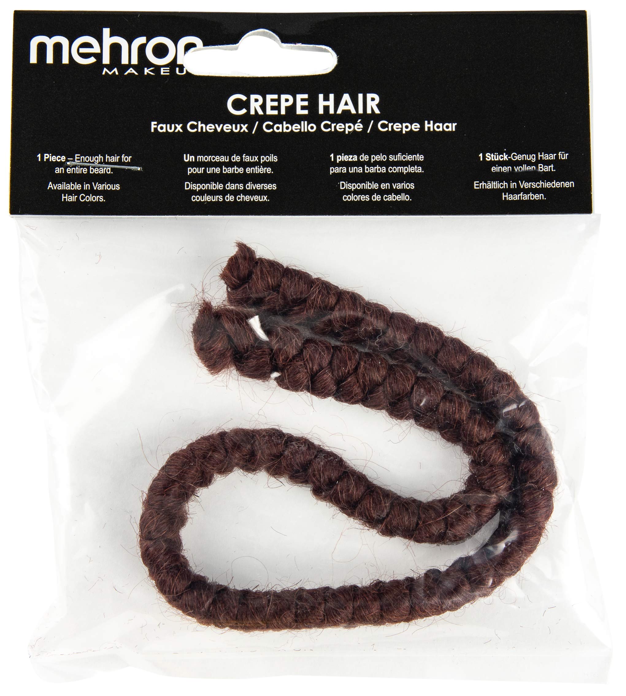 Mehron Makeup Crepe Hair 12-Inch Braid (Auburn)
