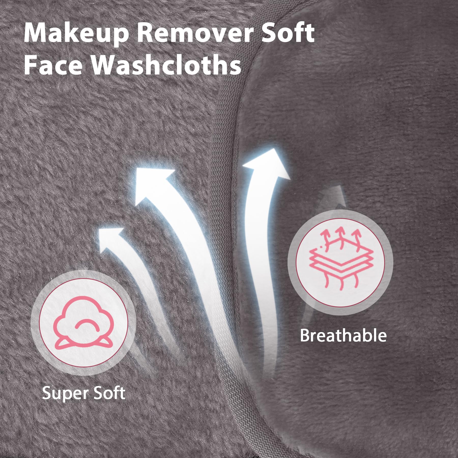 Natwag Makeup Remover Cloth, 6'' X 6'' Make Up Towels Reusable Face Cloth For Washing Face, Makeup Remover Pads Microfiber Face