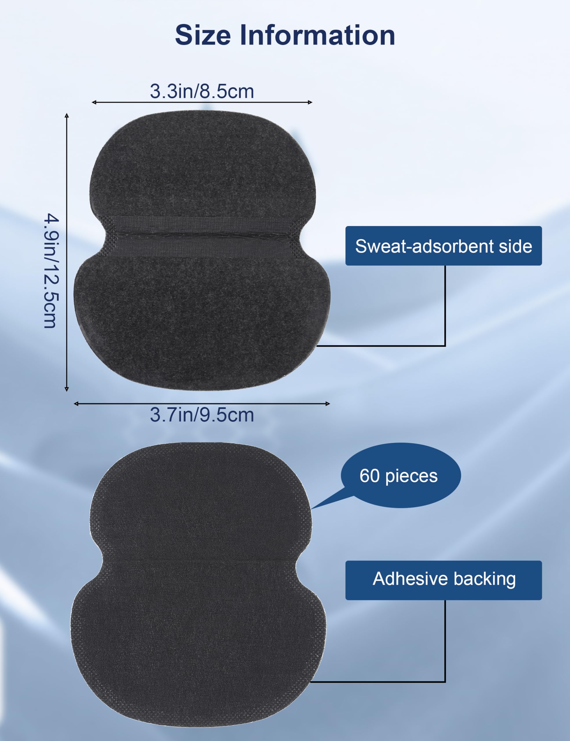 Armpit Protector, Armpit Sweat Pad, Underarm Sweat Pad, 60Pcs Underarm Pads Non Woven Fabric Dress Clothing Underarm Sweat Pads