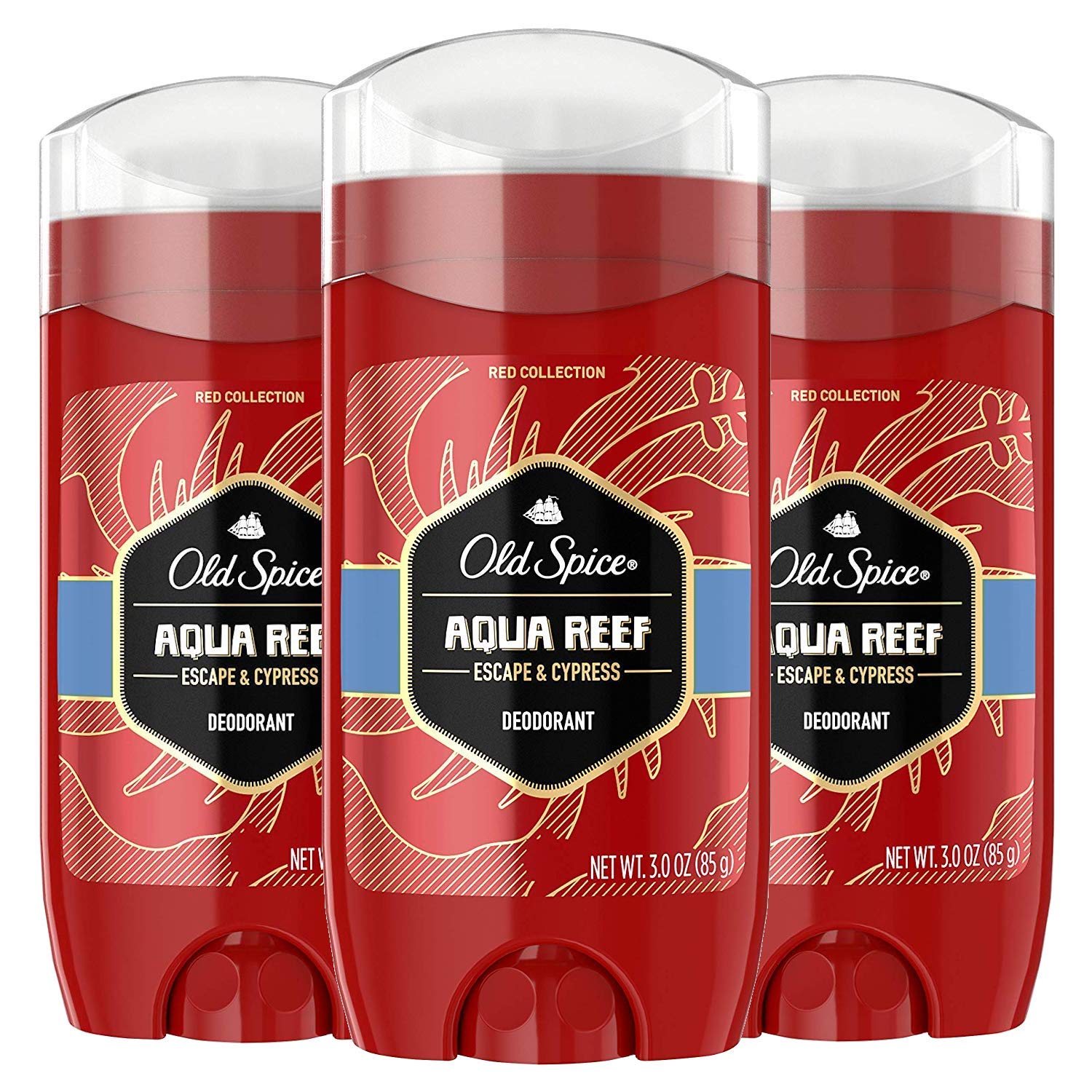 Old Spice Deodorant For Men Pure Sport Scent Red Zone Collection 3 Oz (Pack Of 3) Packaging May Vary