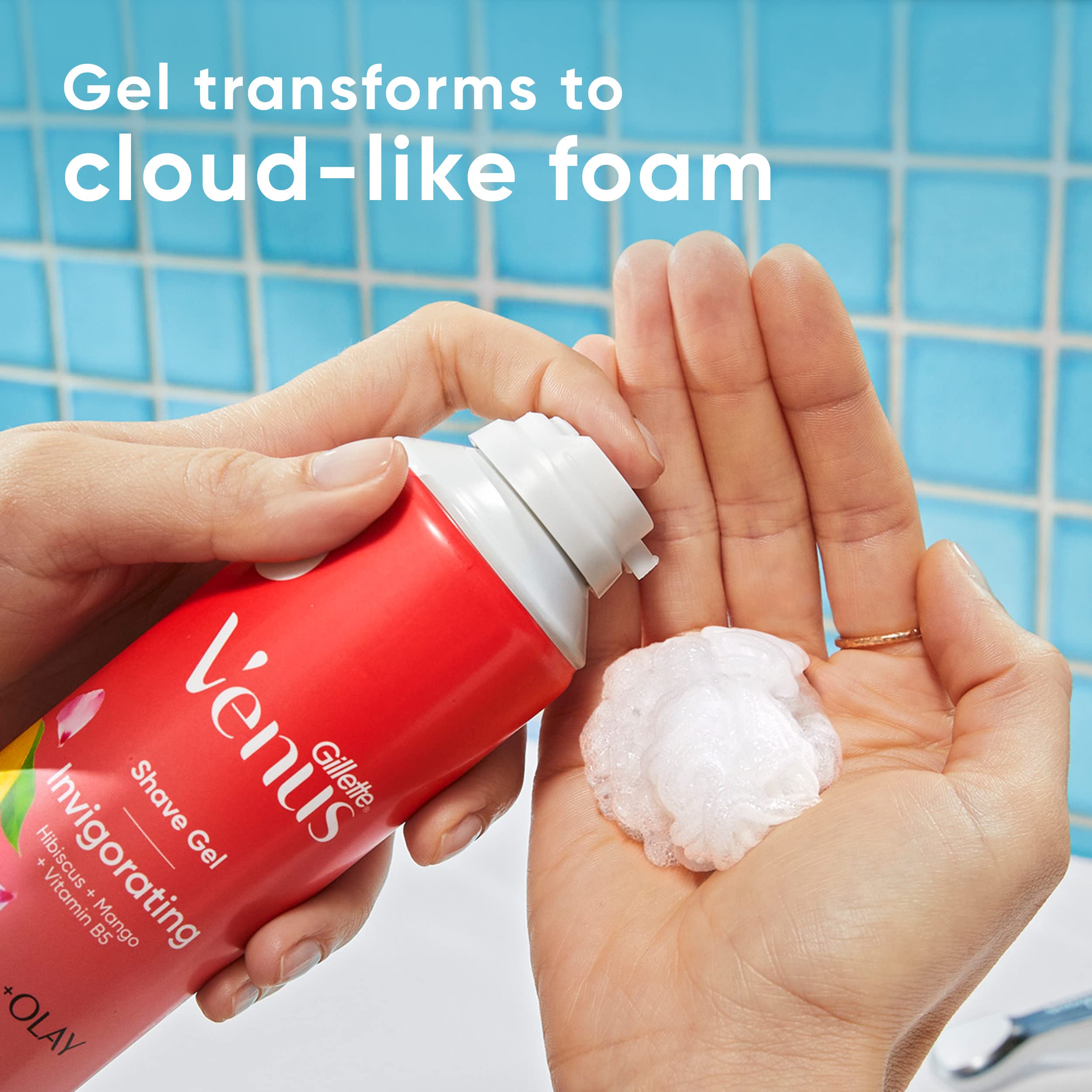 Gillette Venus Invigorating Mango & Hibiscus Scented Shave Gel, Womens Shaving Cream, 7 Oz Pack Of 6 (42 Oz Total)