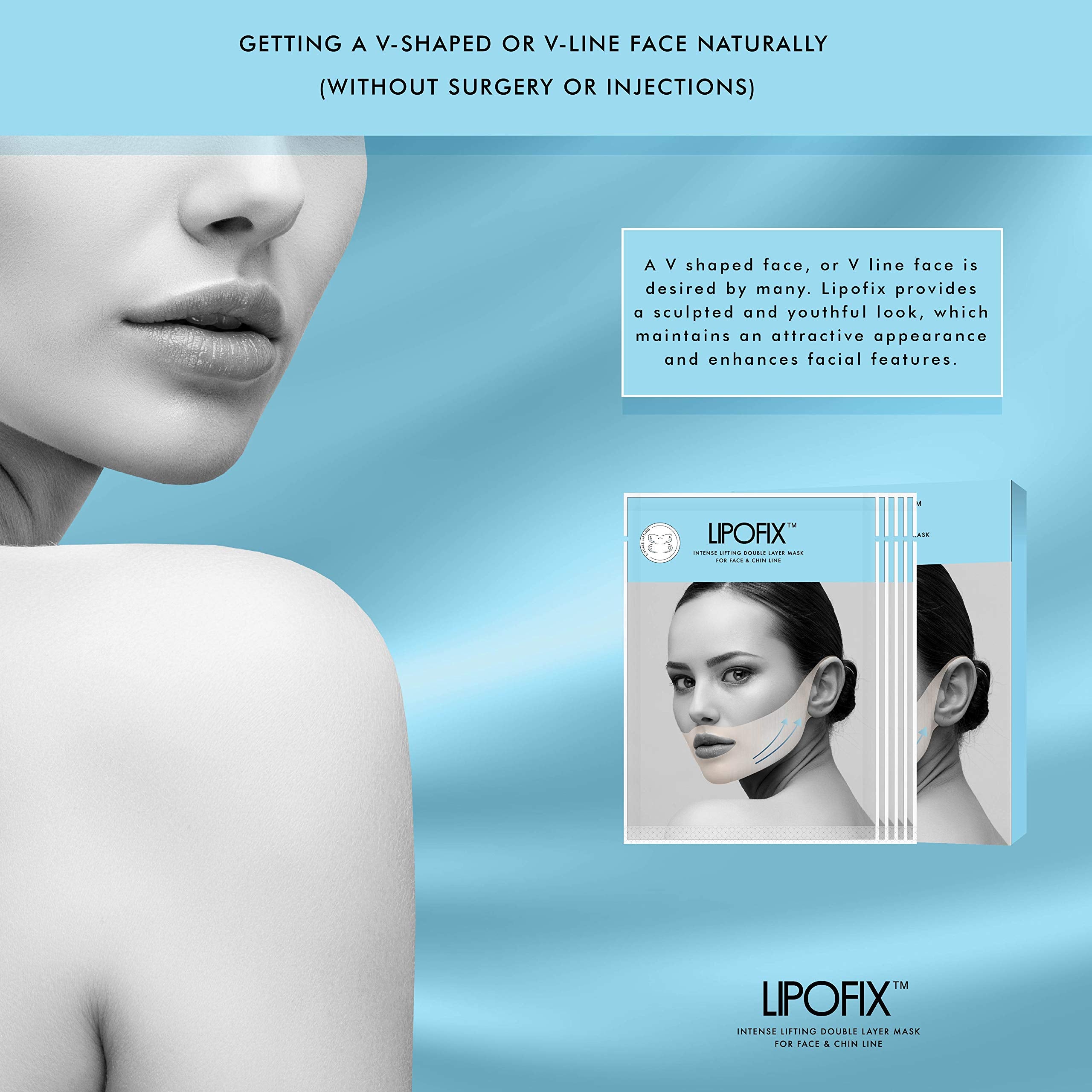 Double Chin Intense Contour Fit Define Double Layer Mask Lipofix - 5 Masks