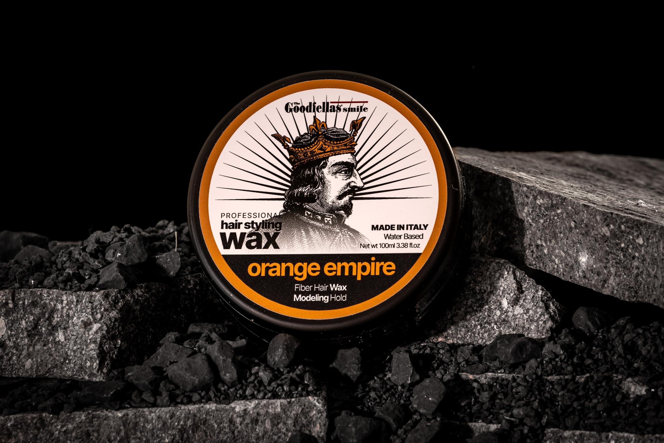 The Goodfellas' smile Hair Wax Fiber/Pomade, Strong Hold Formula, 100ml, Made in Italy (Orange Empire)