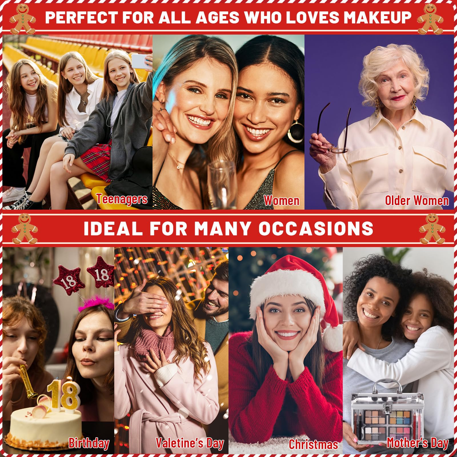 Makeup Kit For Women Full Kit - Eyeshadow Palette, Lipsticks, Lipgloss, Blushes, Contour, Highlighters, Makeup Pencil, False Eye