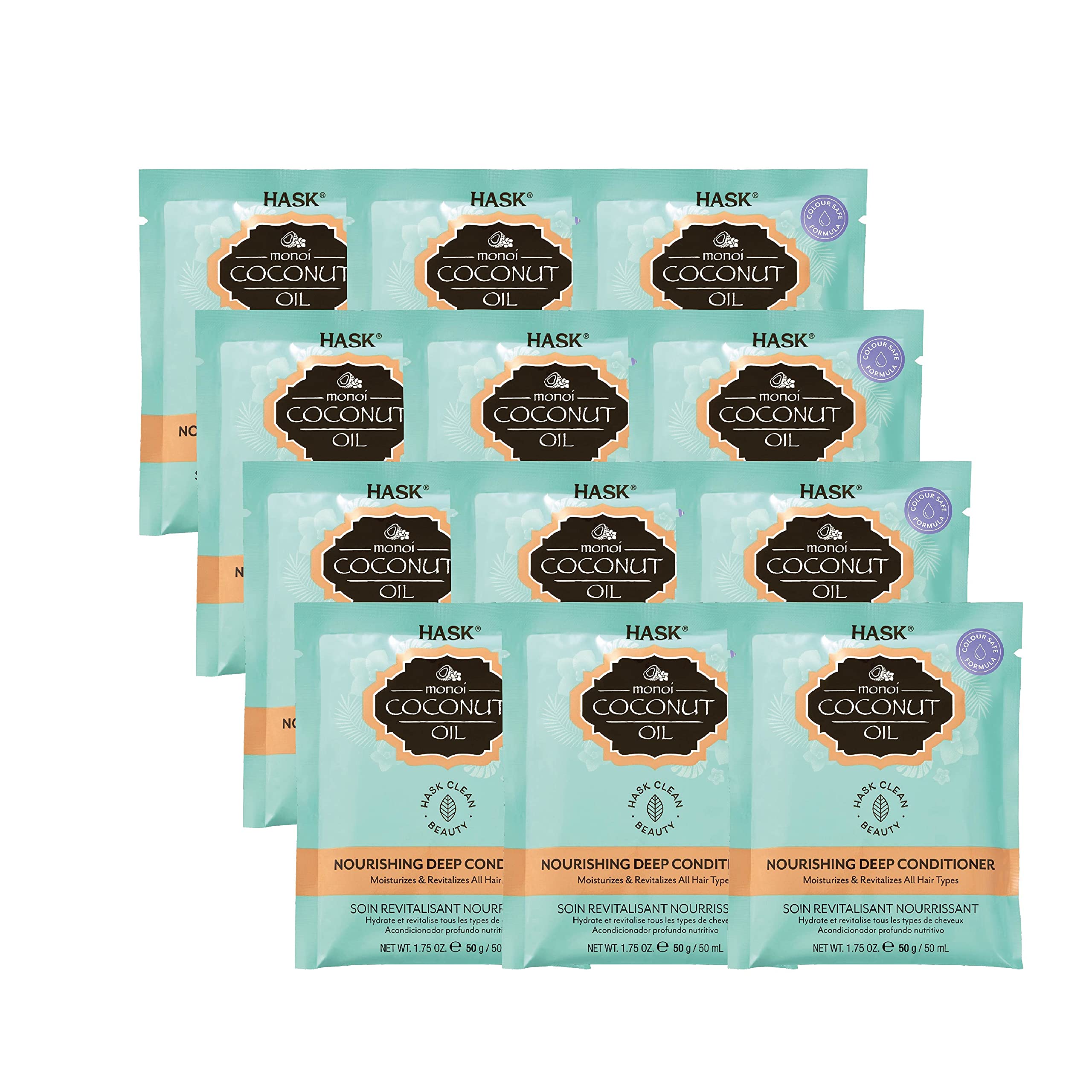 HASK COCONUT Nourishing Deep Conditioner Treatments for all hair types, color safe, gluten-free, sulfate-free, paraben-free - Pa