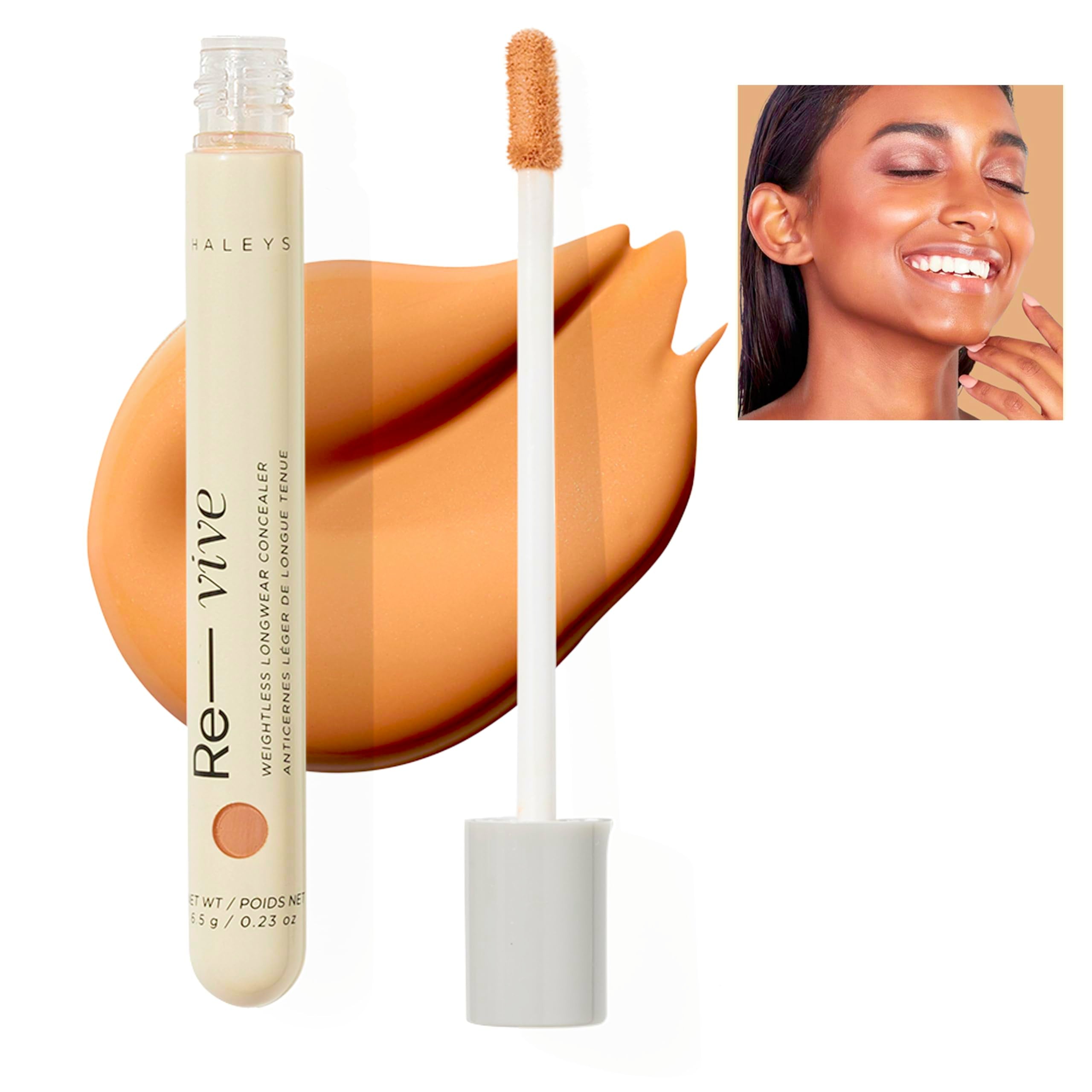 HALEYS Weightless Longwear Concealer (Medium Dark - Cool), Re-vive, Medium to Full Coverage, Gripping Concealer, All-Day Wear, S
